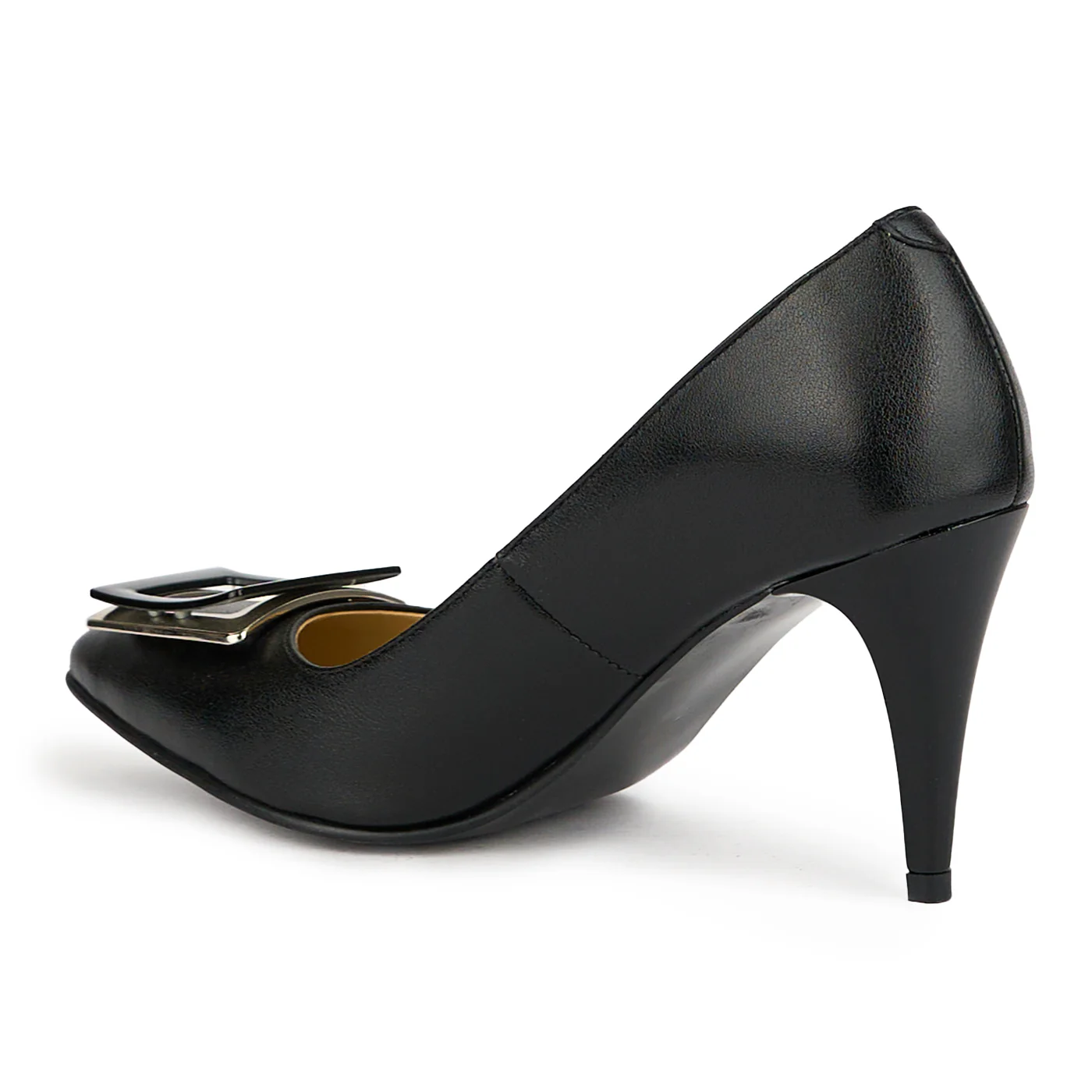 Pantofi dama din piele naturala neagra cu toc subtire 10 cm 15122 - Image 2