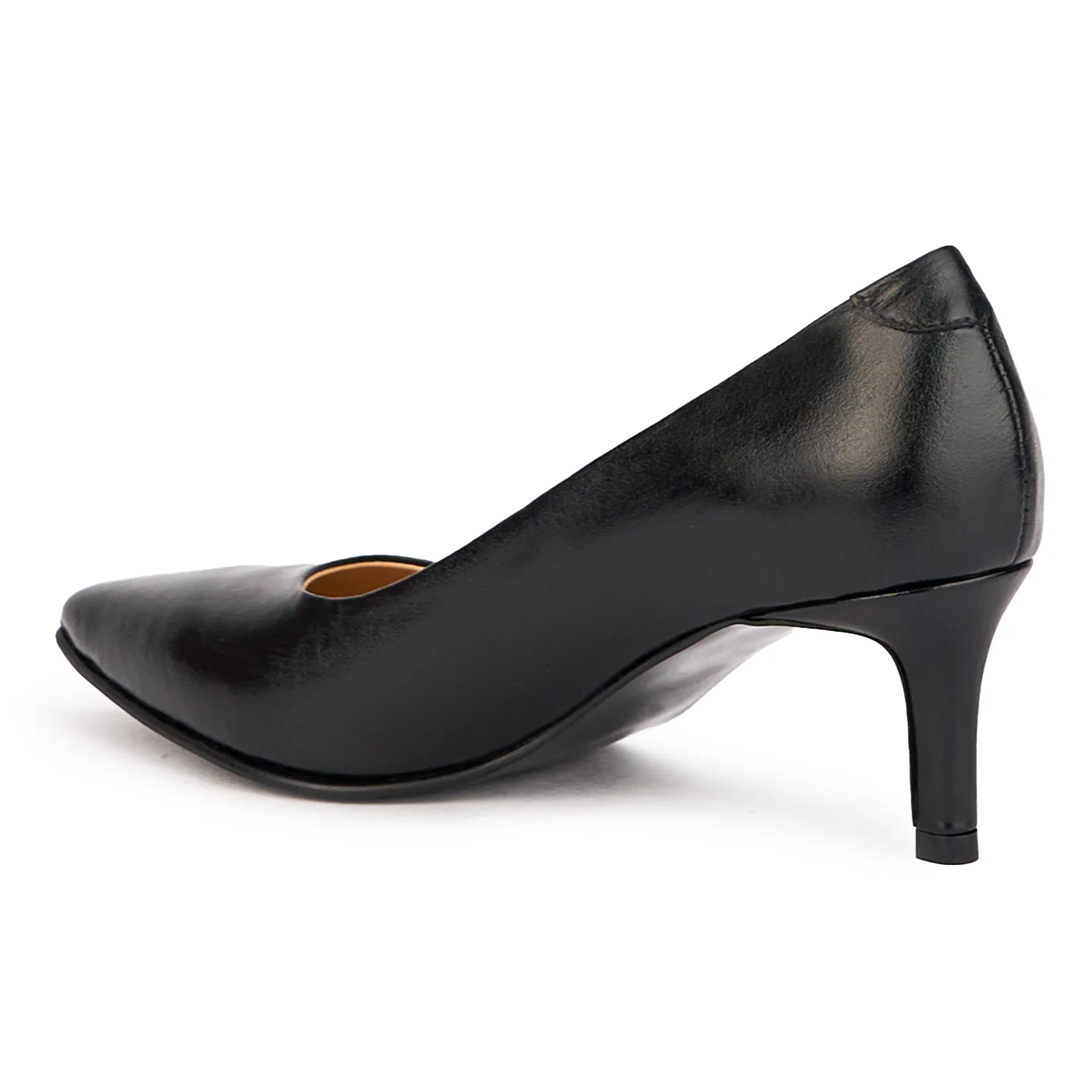Pantofi dama din piele naturala neagra cu toc subtire 6 cm 17142 - Image 2