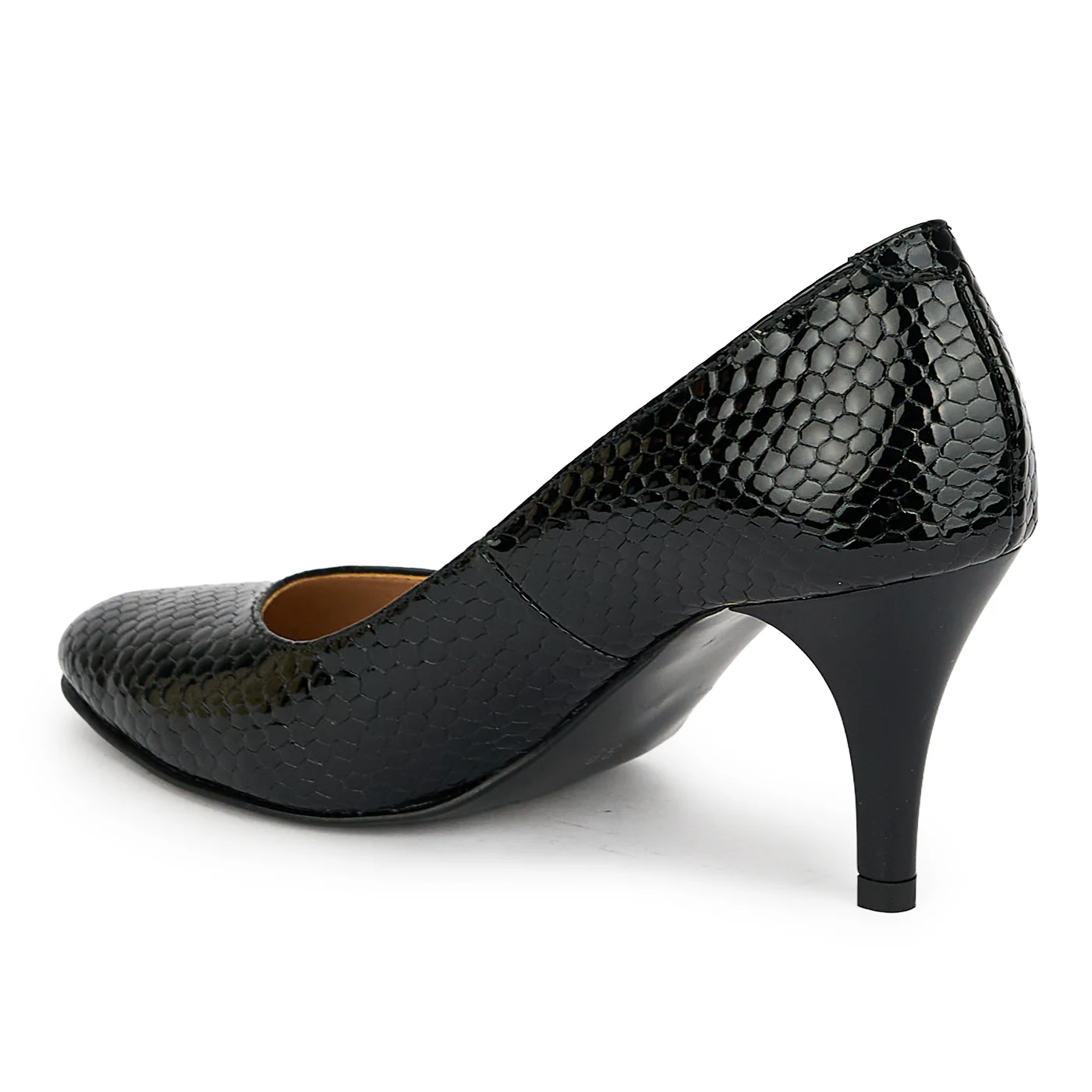 Pantofi dama din piele naturala neagra cu toc subtire 7.5 cm 19309 - Image 2