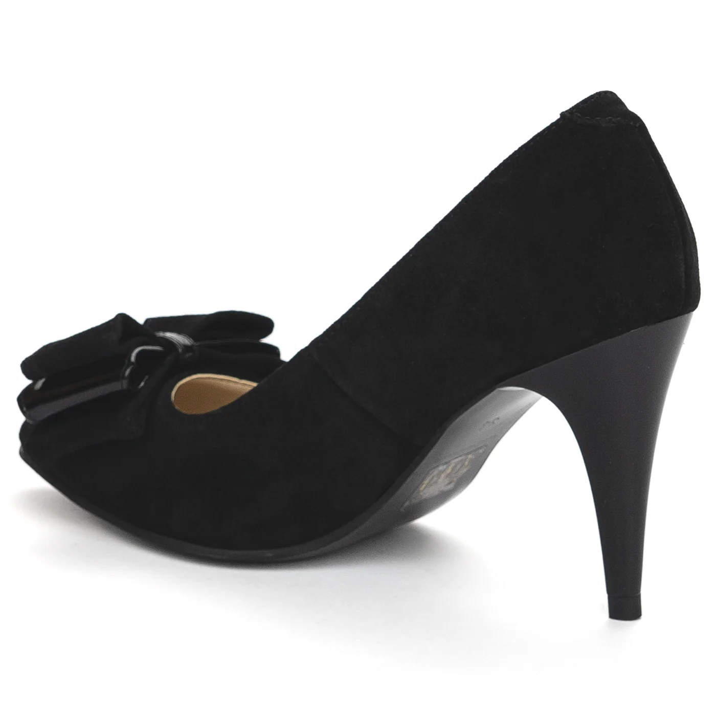Pantofi dama din piele naturala neagra cu toc subtire 8.5 cm 13853 - Image 2