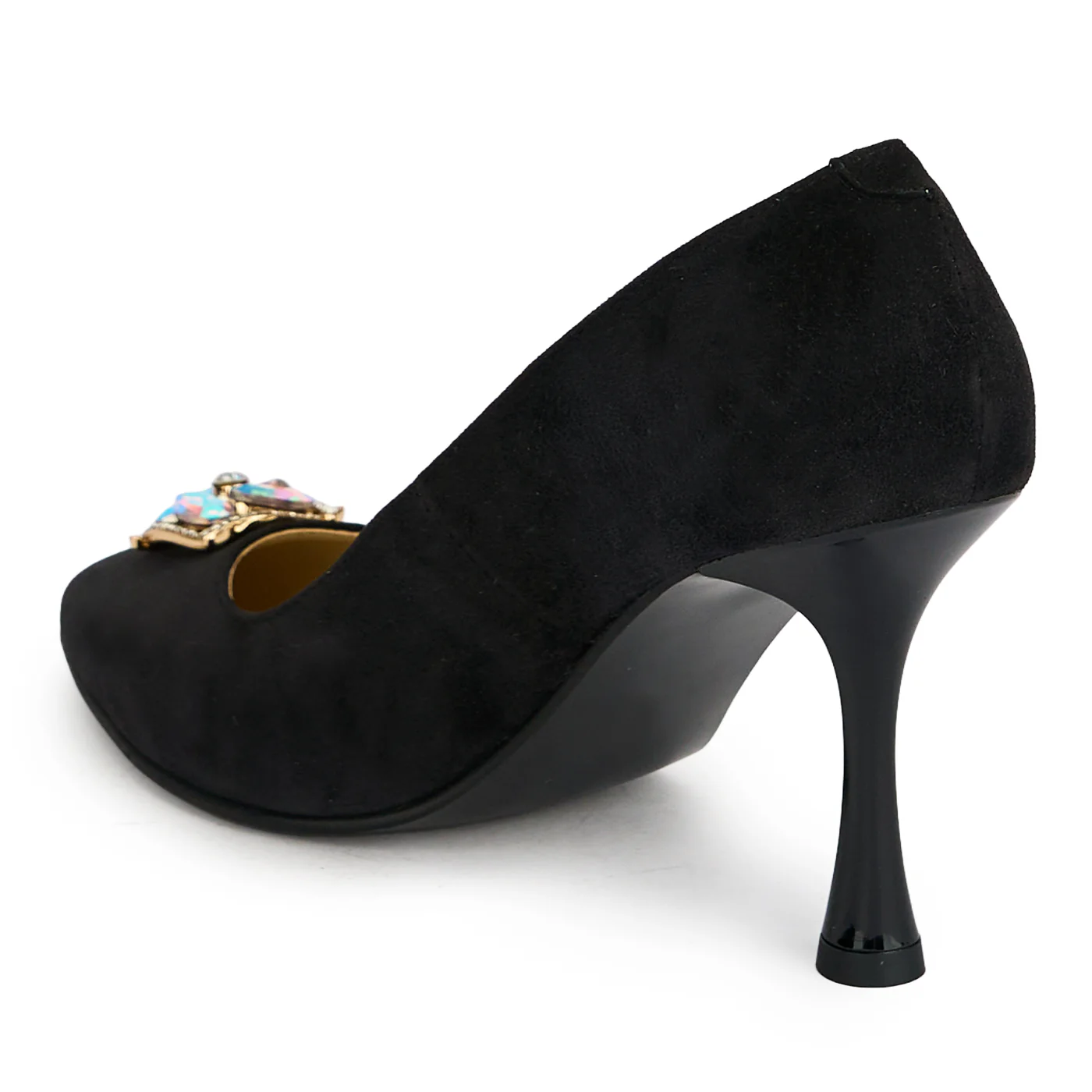 Pantofi dama din piele naturala neagra cu toc subtire 8.5 cm 19462 - Image 2