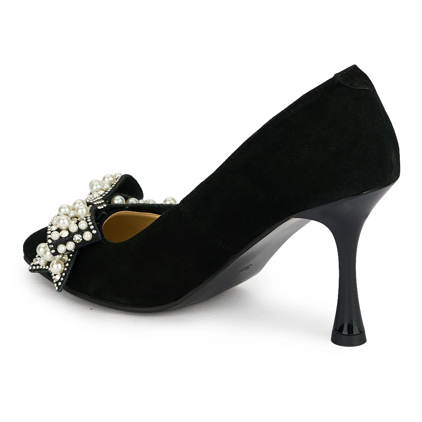 Pantofi dama din piele naturala neagra cu toc subtire 8.5 cm 19469 - Image 2