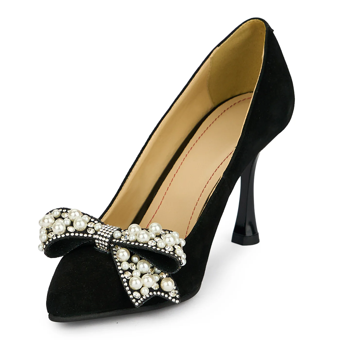 Pantofi dama din piele naturala neagra cu toc subtire 8.5 cm 19469 - Image 3