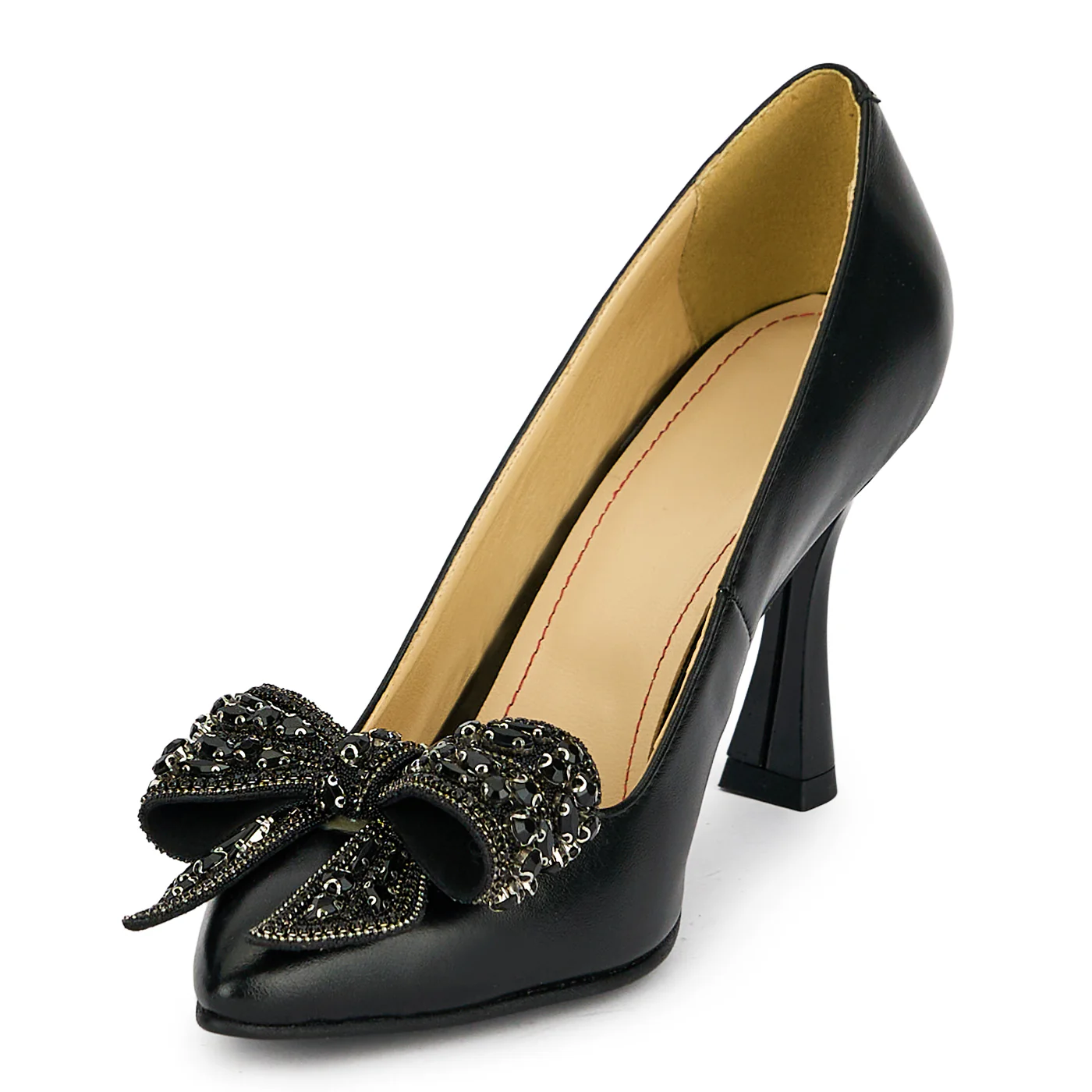 Pantofi dama din piele naturala neagra cu toc subtire 8.5 cm 19471 - Image 3