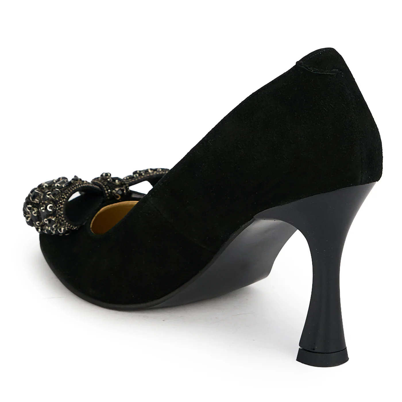 Pantofi dama din piele naturala neagra cu toc subtire 8.5 cm 19472 - Image 2