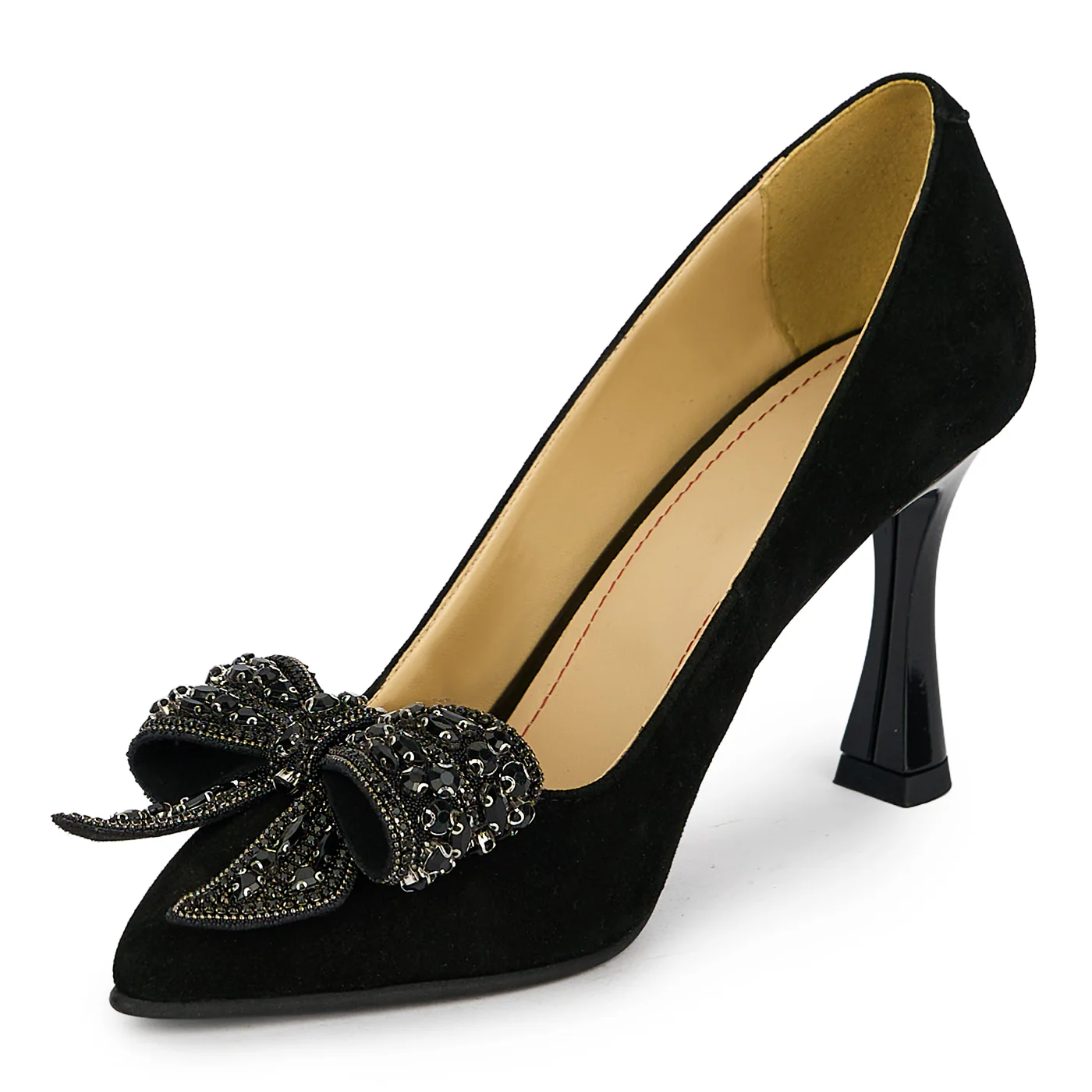 Pantofi dama din piele naturala neagra cu toc subtire 8.5 cm 19472 - Image 3