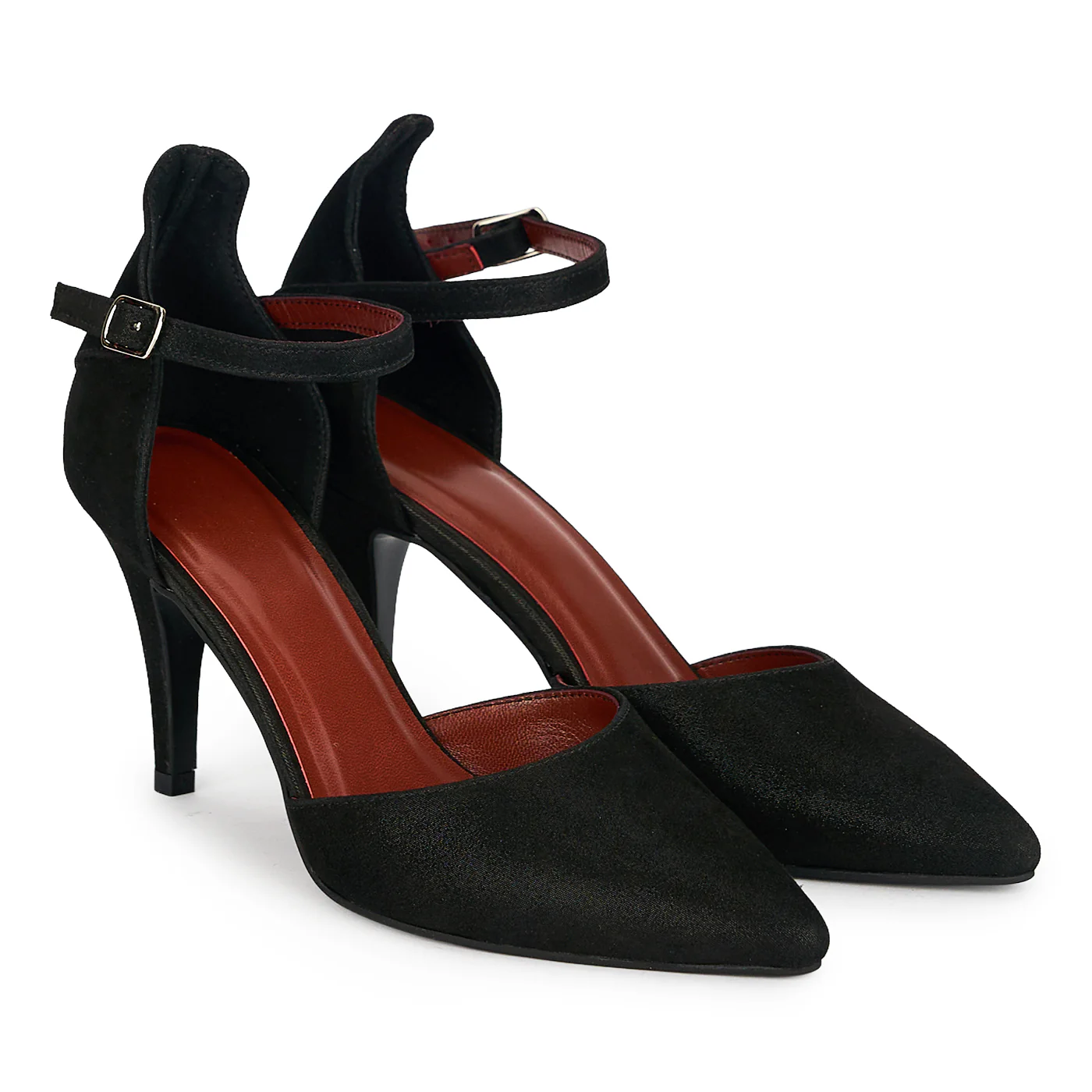 Pantofi dama din piele naturala neagra cu toc subtire 8.5 cm 19830 - Image 4