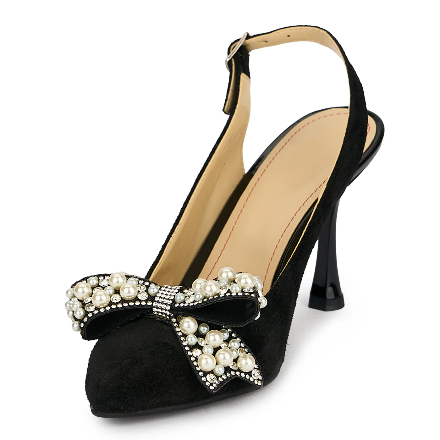 Pantofi dama din piele naturala neagra cu toc subtire 8.5 cm 19869 - Image 3