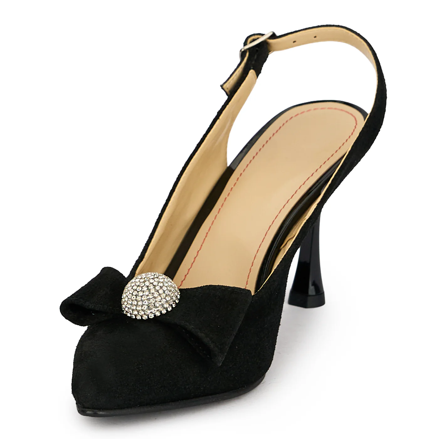 Pantofi dama din piele naturala neagra cu toc subtire 8.5 cm 19874 - Image 3
