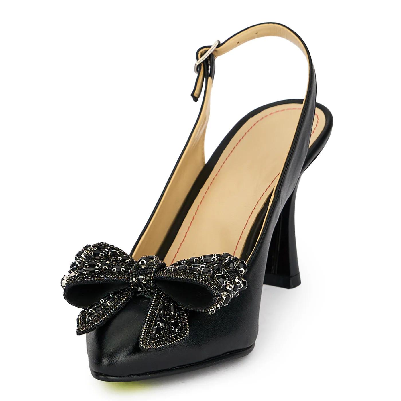 Pantofi dama din piele naturala neagra cu toc subtire 8.5 cm 19875 - Image 3