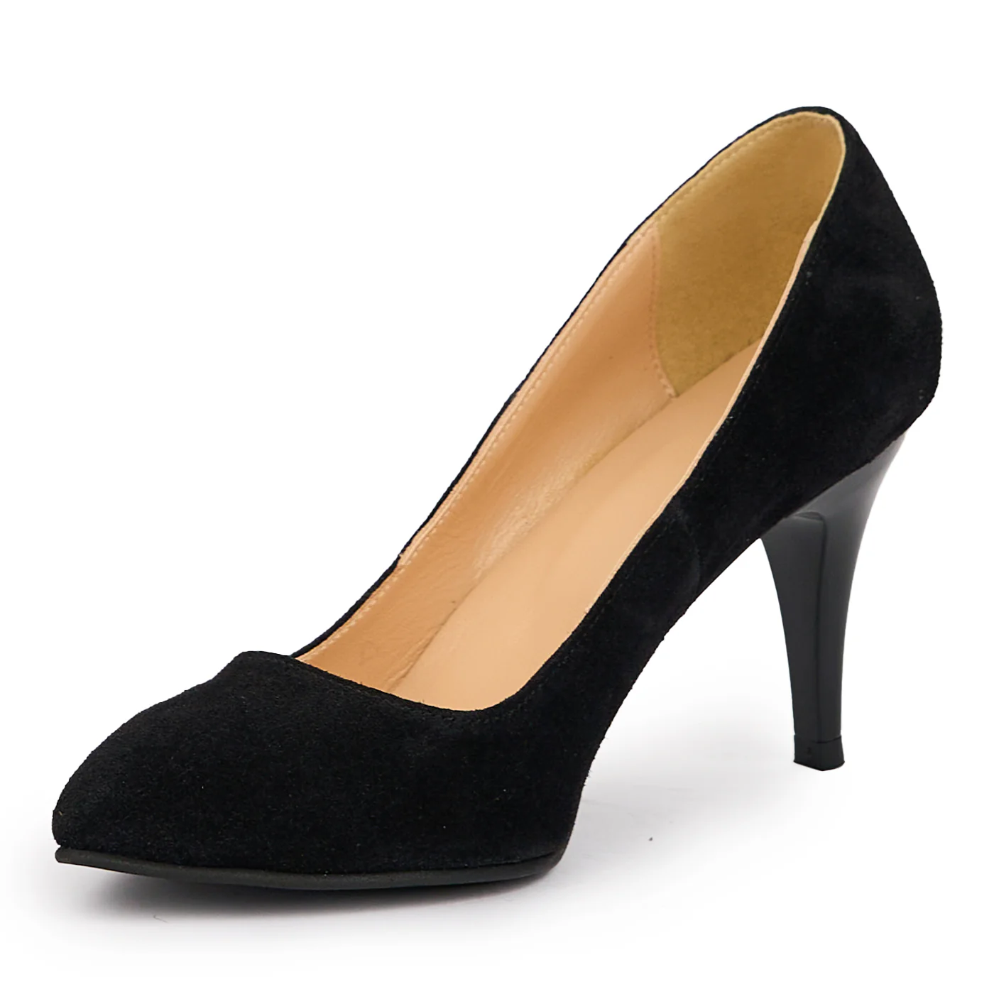 Pantofi dama din piele naturala neagra cu toc subtire 8.5cm 14355 - Image 3
