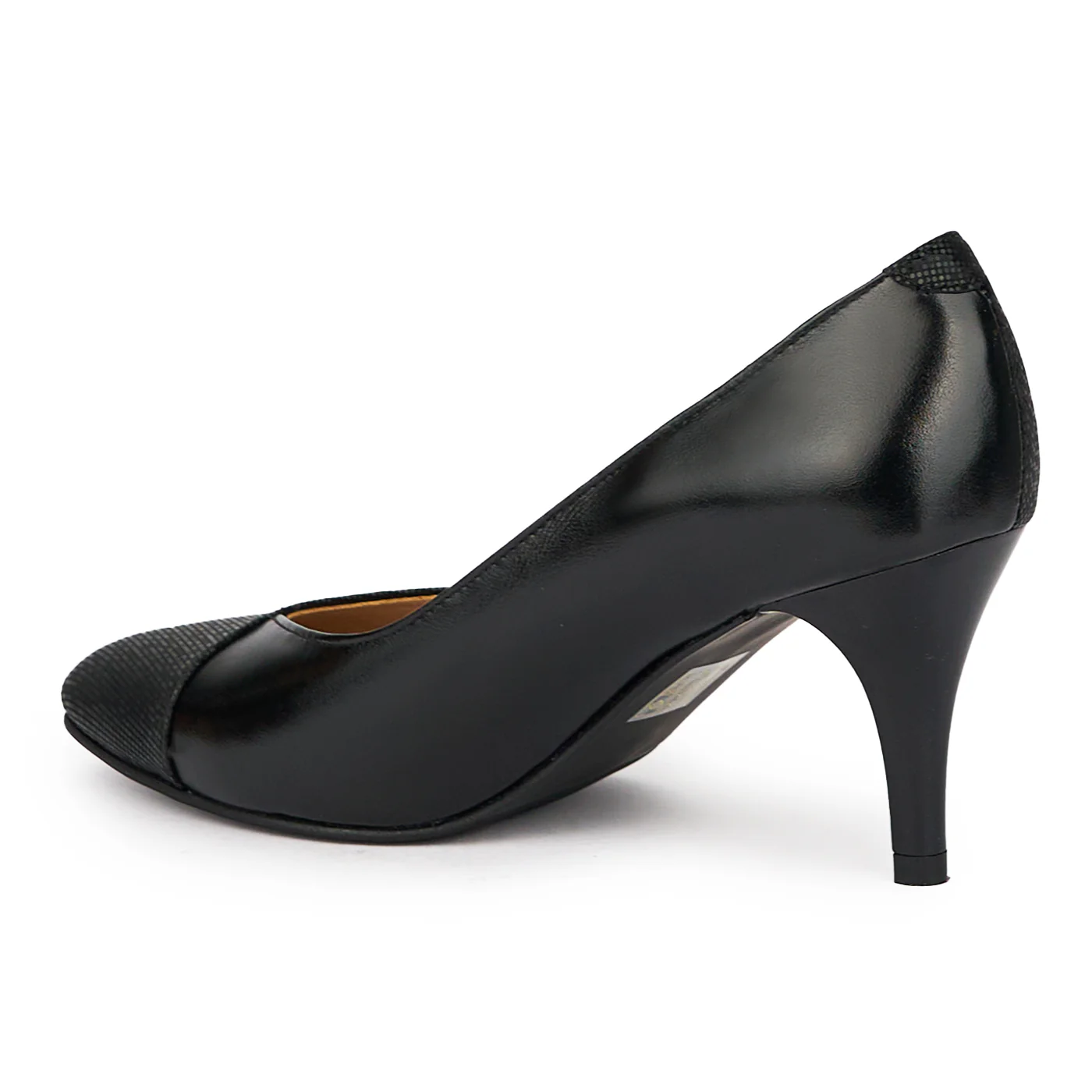 Pantofi dama din piele naturala neagra cu toc subtire 8 cm 15462 - Image 2