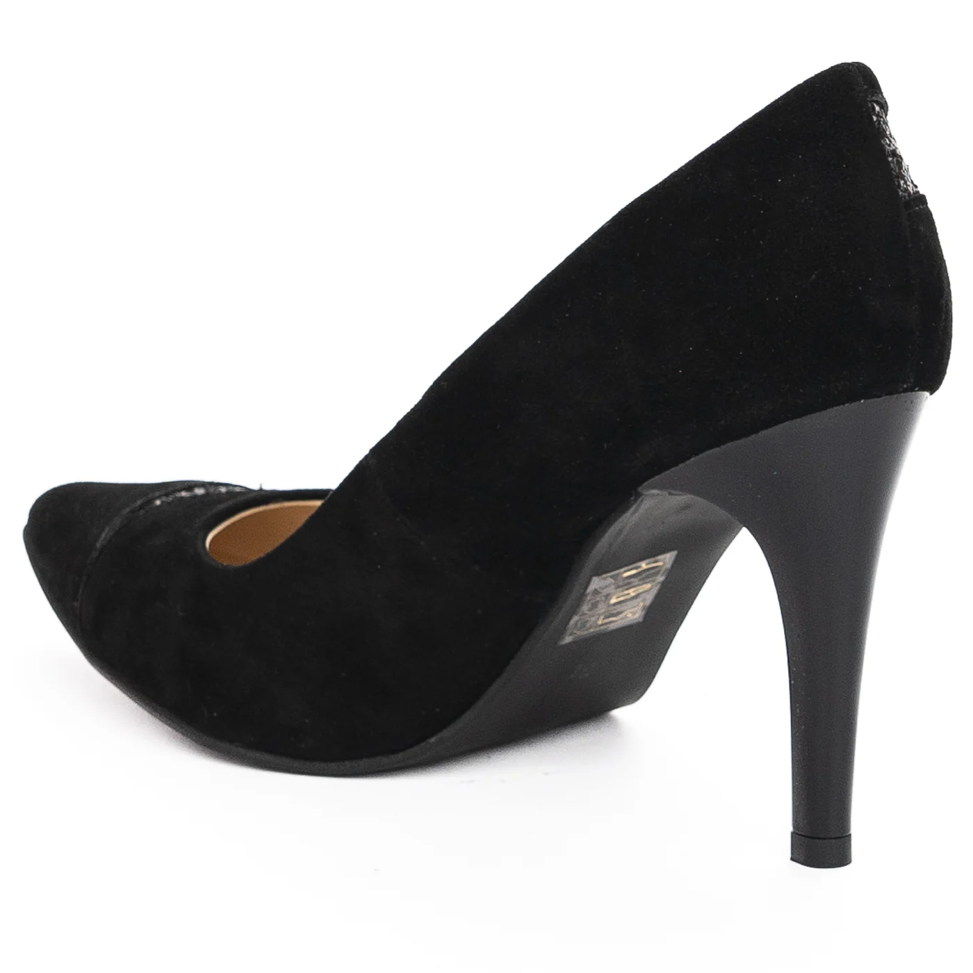 Pantofi dama din piele naturala neagra cu toc subtire 9 cm 13916 - Image 2