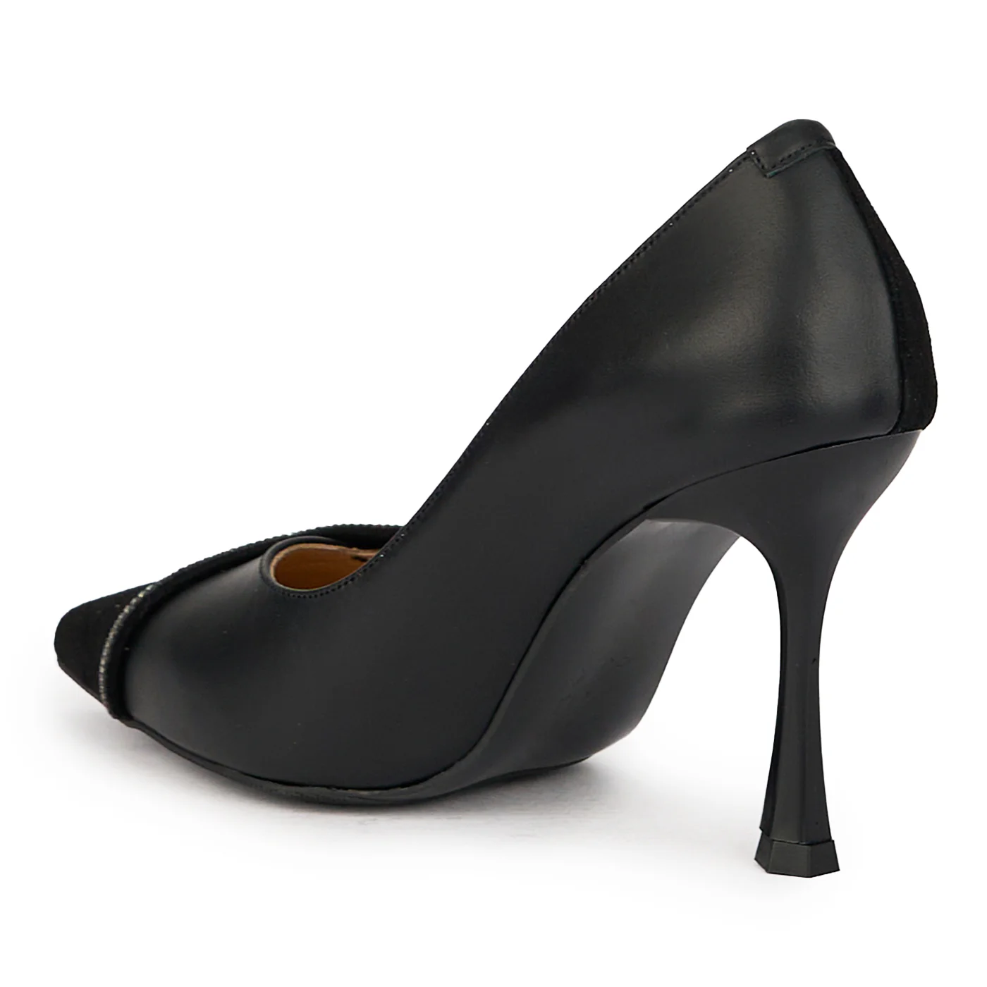 Pantofi dama din piele naturala neagra cu toc subtire 9 cm 15659 - Image 2