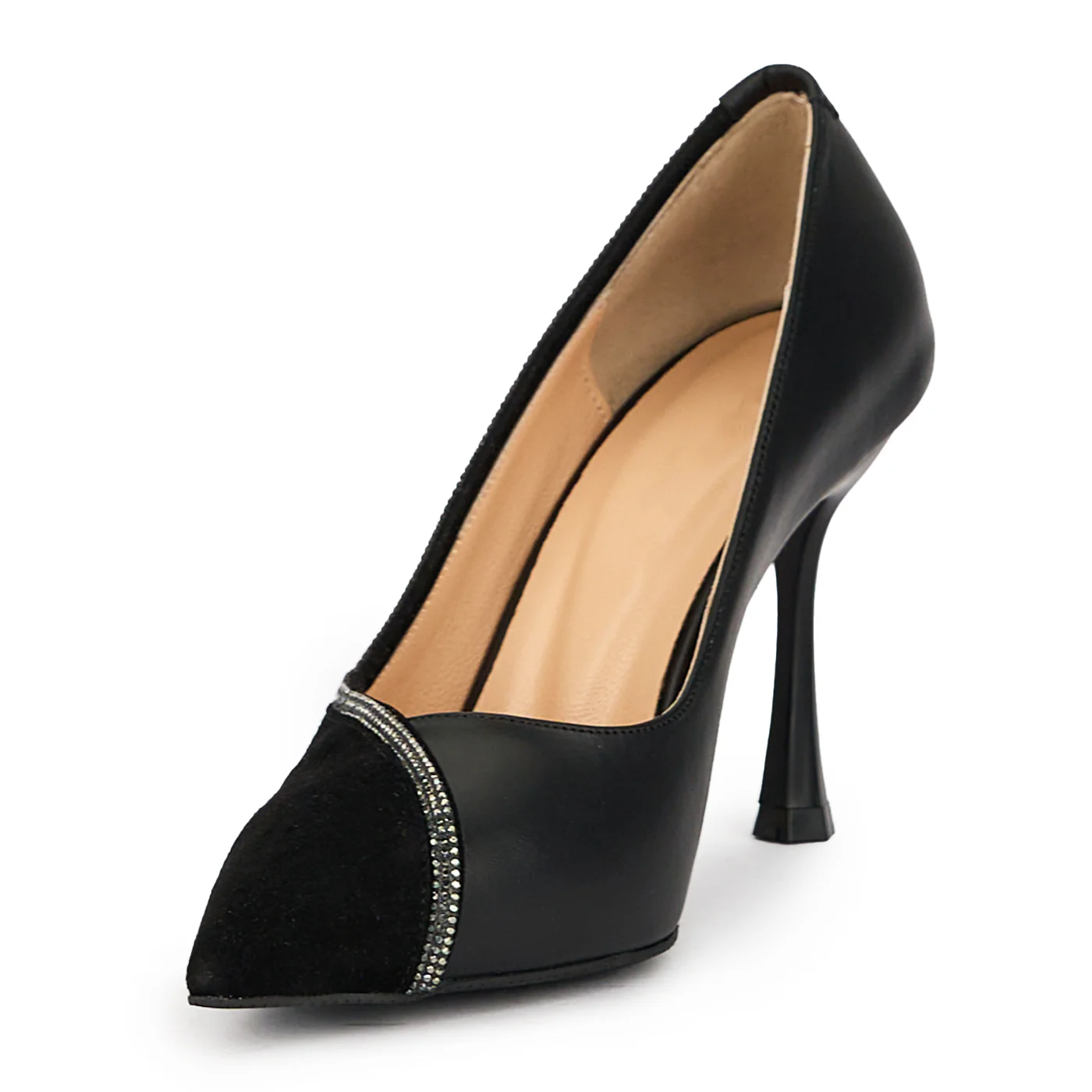 Pantofi dama din piele naturala neagra cu toc subtire 9 cm 15659 - Image 3