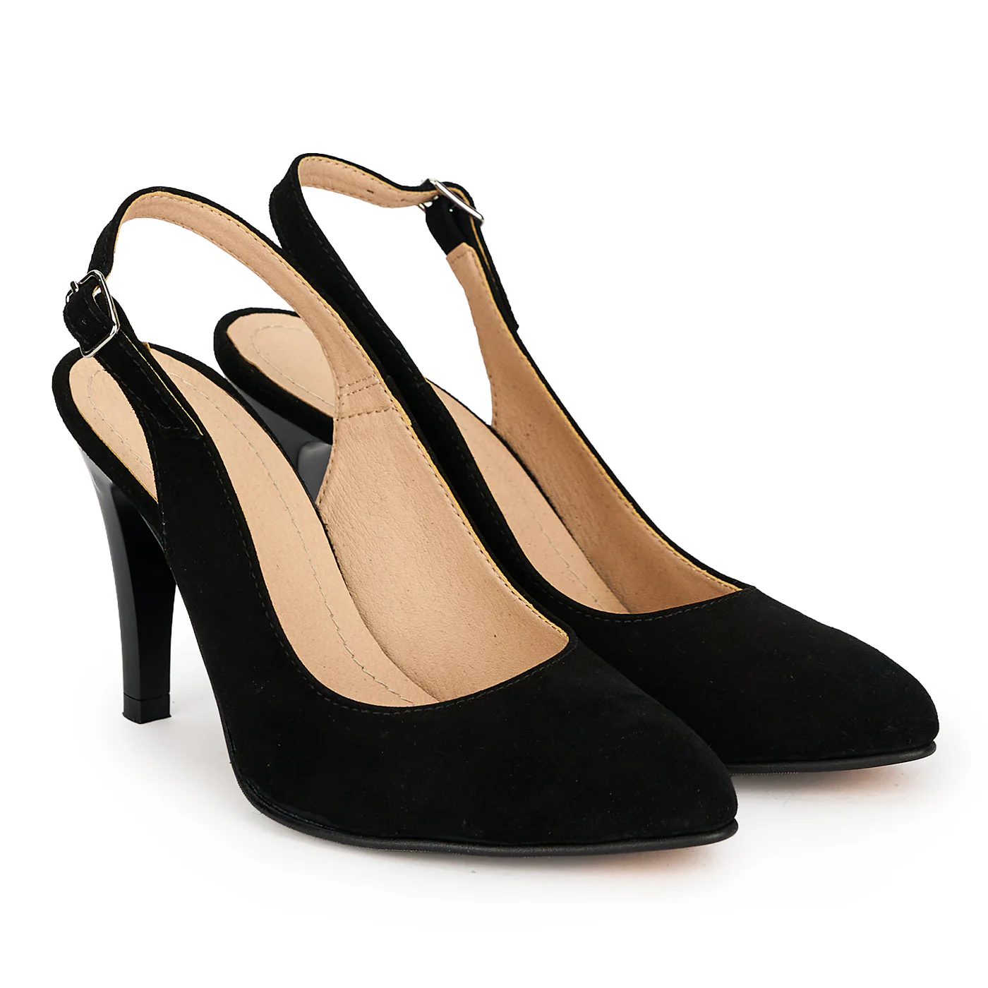 Pantofi dama din piele naturala neagra cu toc subtire 9 cm 19382 - Image 4