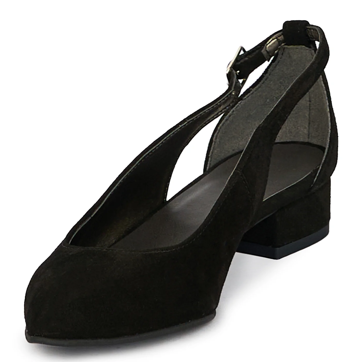 Pantofi dama din piele naturala neagra decupati lateral cu toc mic 3 cm 18165 - Image 3