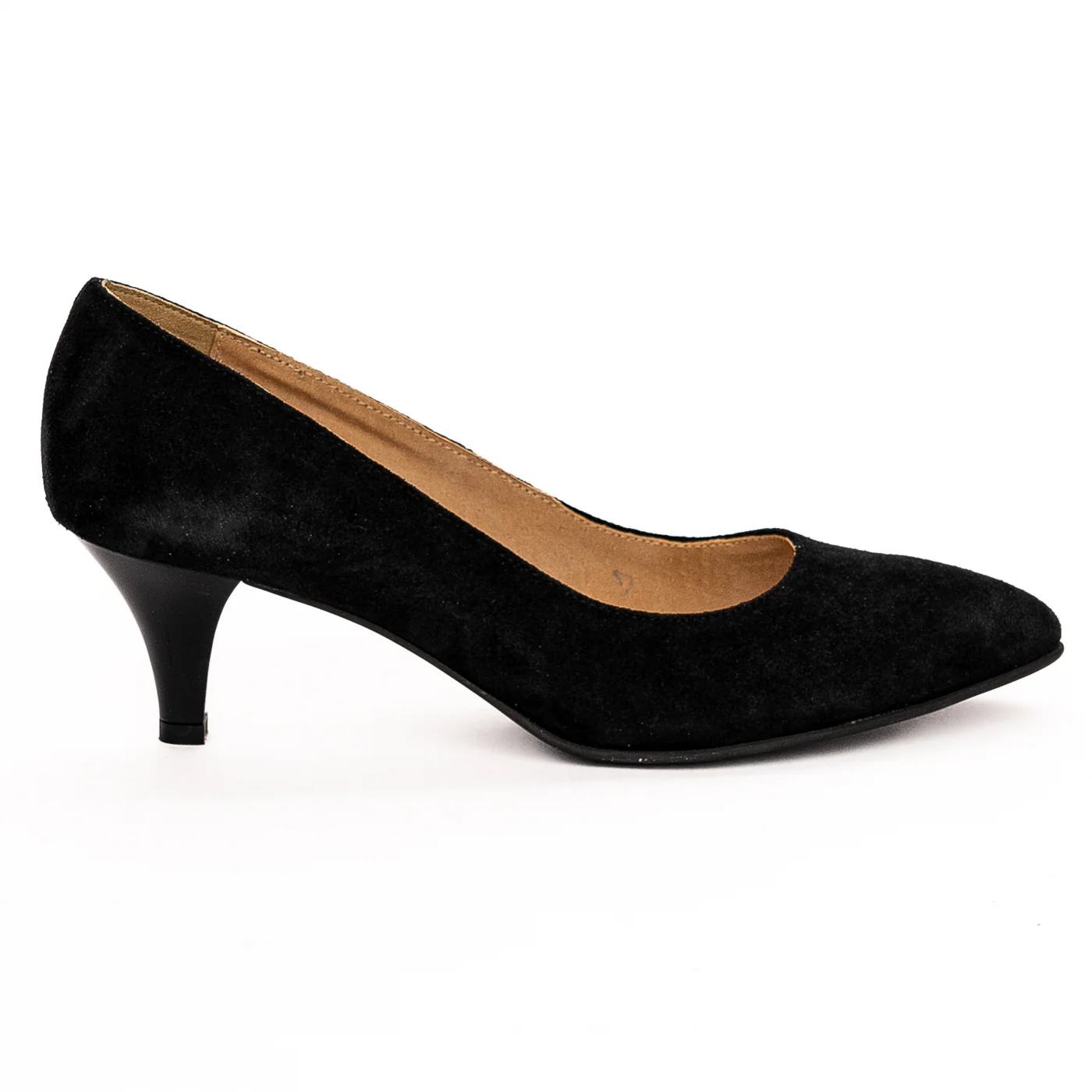Pantofi dama din piele naturala neagra toc 6cm 13260