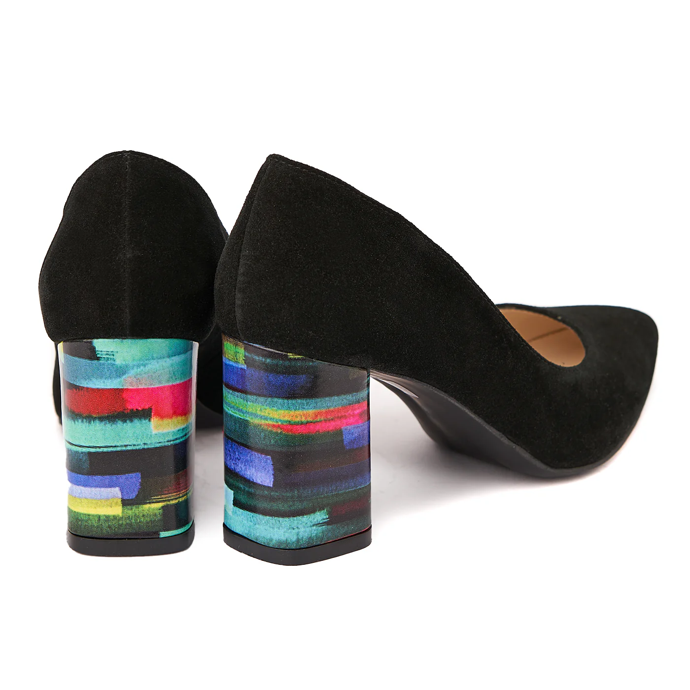 Pantofi dama din piele naturala negru toc imbracat 4427 - Image 2