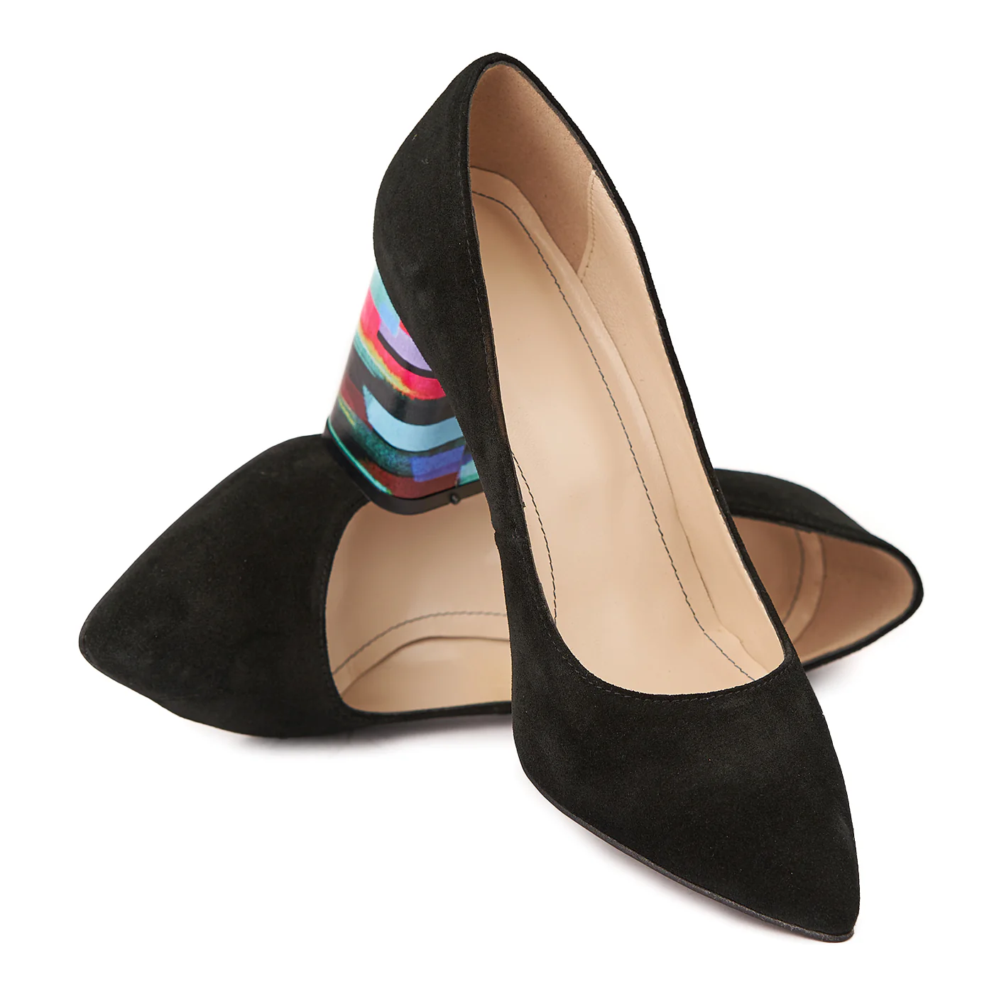 Pantofi dama din piele naturala negru toc imbracat 4427 - Image 4