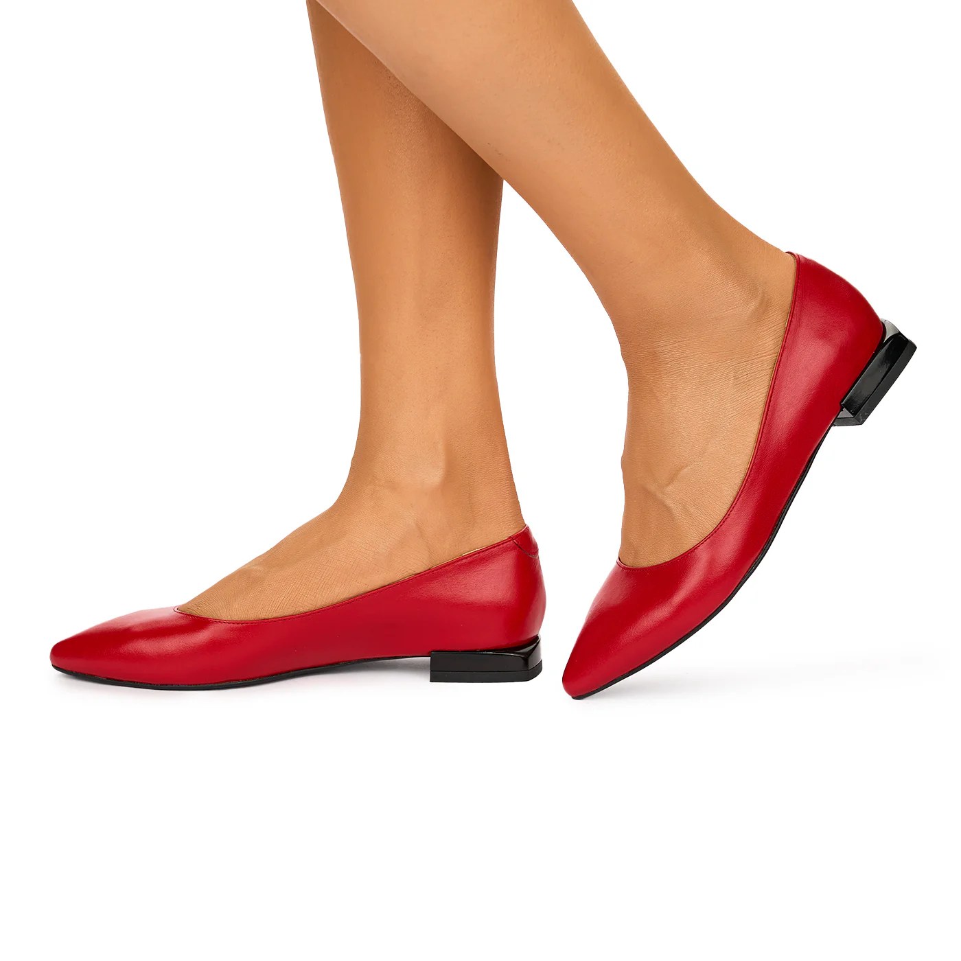 Pantofi dama din piele naturala rosie 10567 - Image 3