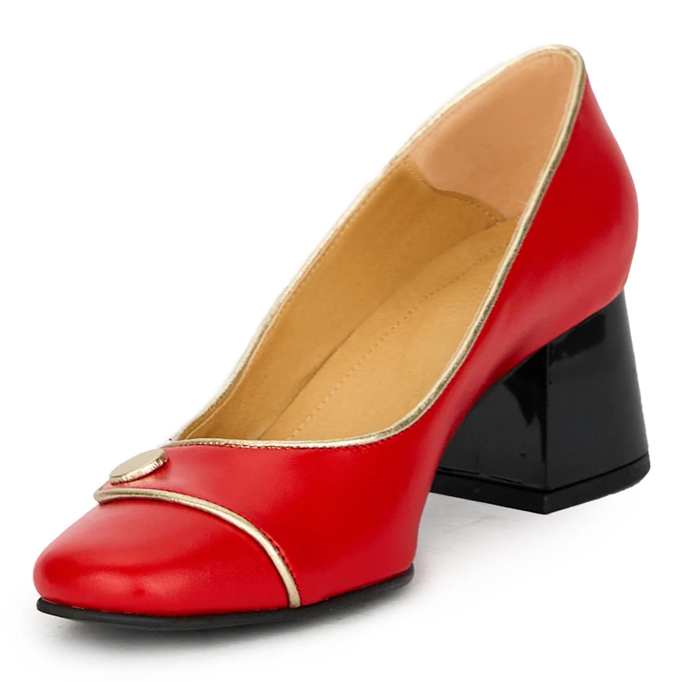Pantofi dama din piele naturala rosie 17599 - Image 3