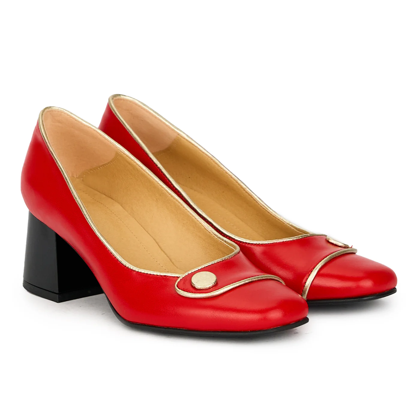 Pantofi dama din piele naturala rosie 17599 - Image 4