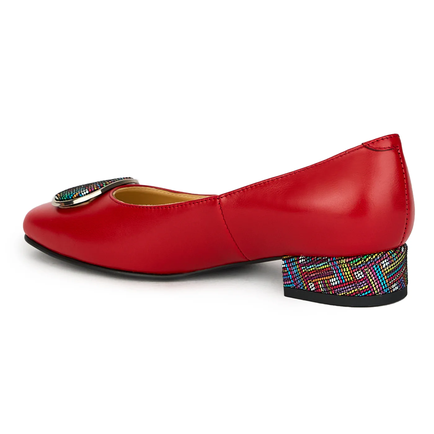 Pantofi dama din piele naturala rosie 17610 - Image 2