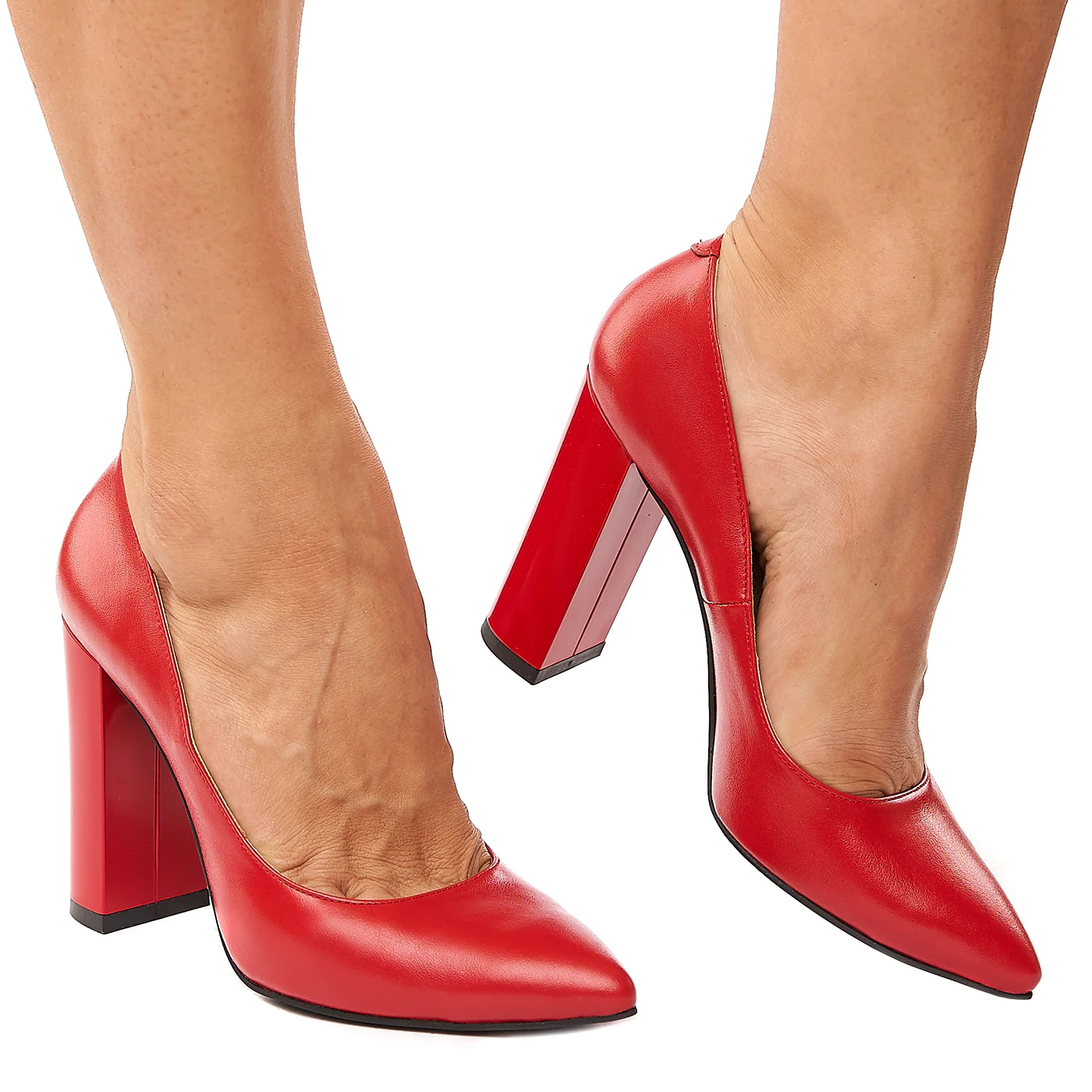 Pantofi dama din piele naturala rosie 4208 - Image 2