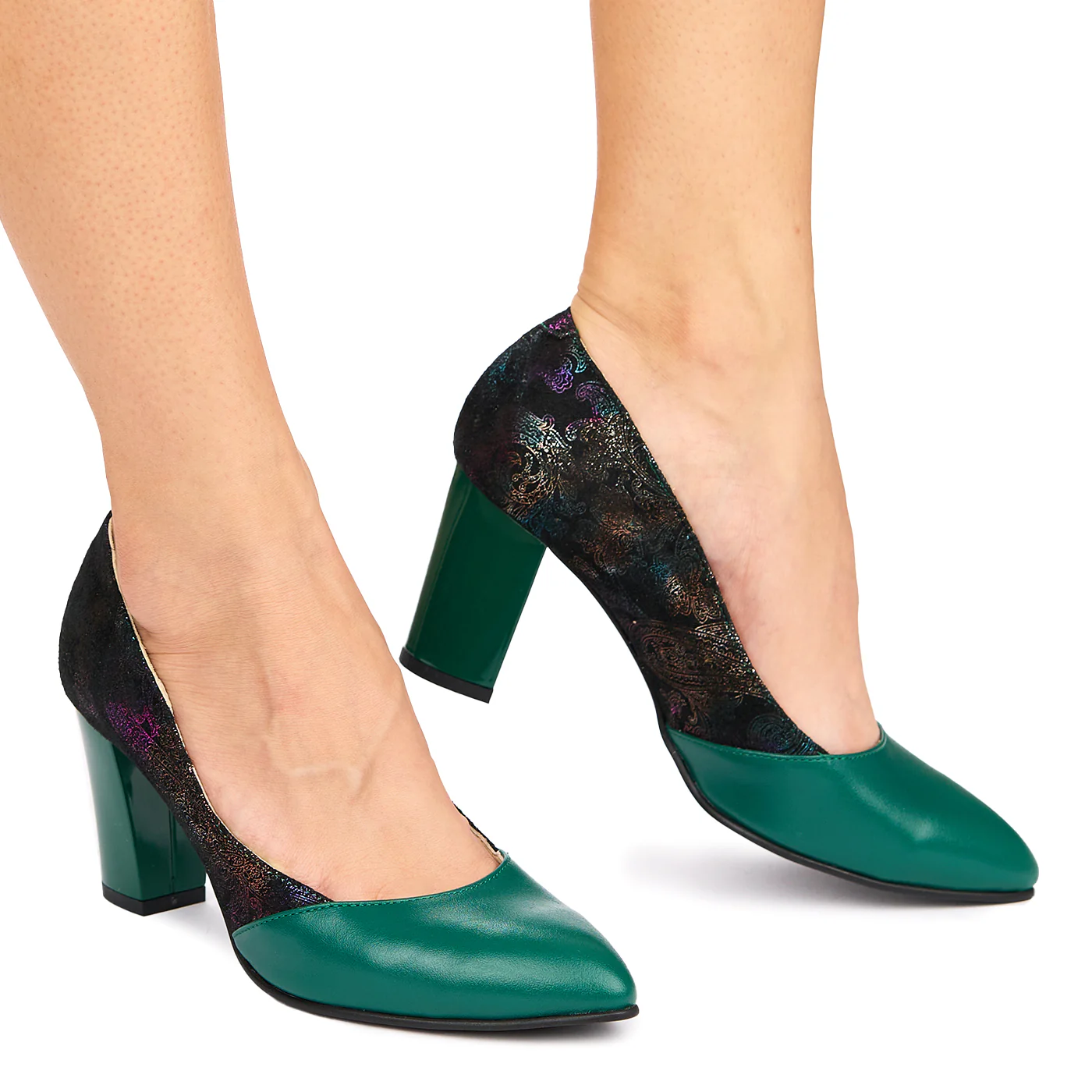 Pantofi dama din piele naturala verde 9014 - Image 2