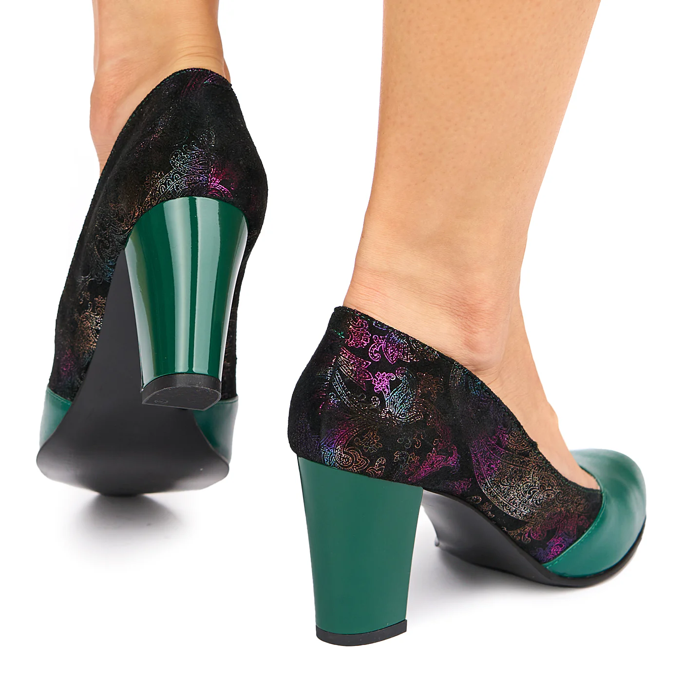 Pantofi dama din piele naturala verde 9014 - Image 4