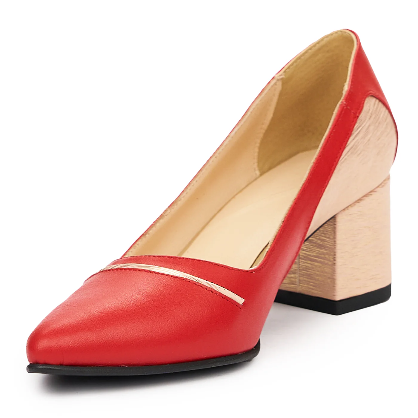 Pantofi dama din piele naturala rosie 9316 - Image 4