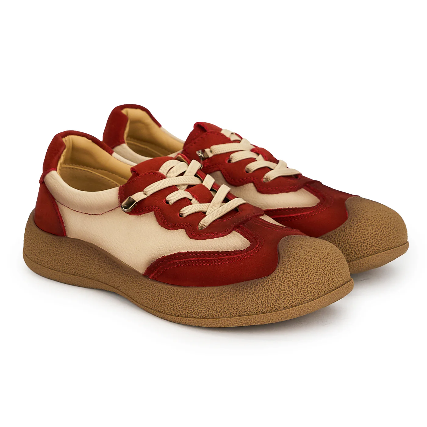 Pantofi dama din piele naturala rosie cu talpa joasa 19275 - Image 4