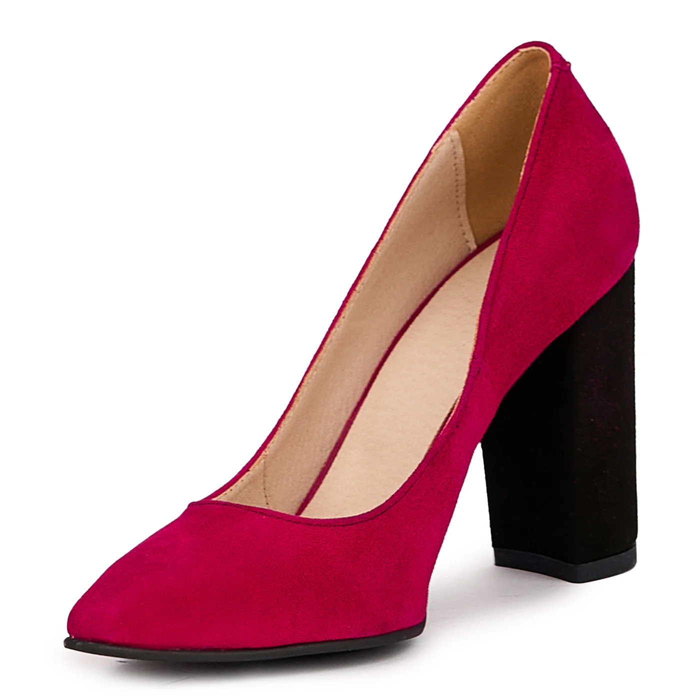 Pantofi dama din piele naturala mov cu toc gros 9.5 cm 14438 - Image 3