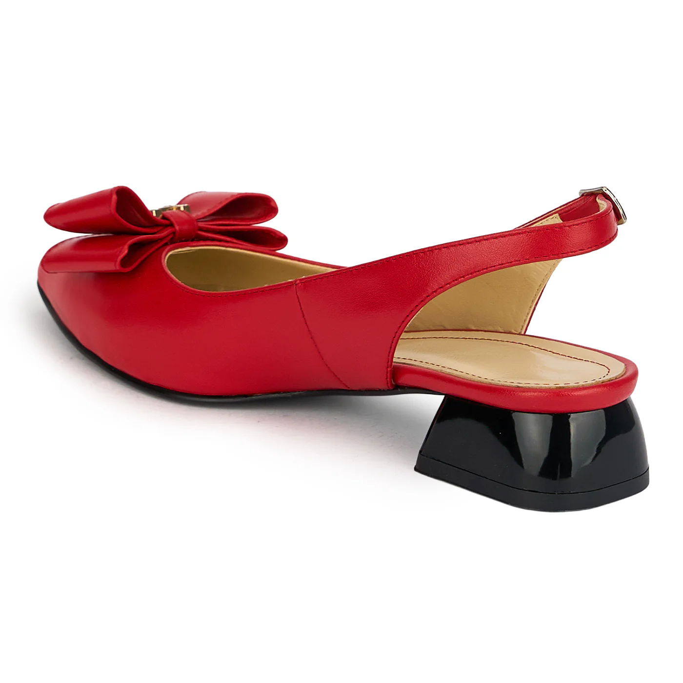 Pantofi dama din piele naturala rosie cu toc mic 3 cm 19904 - Image 2