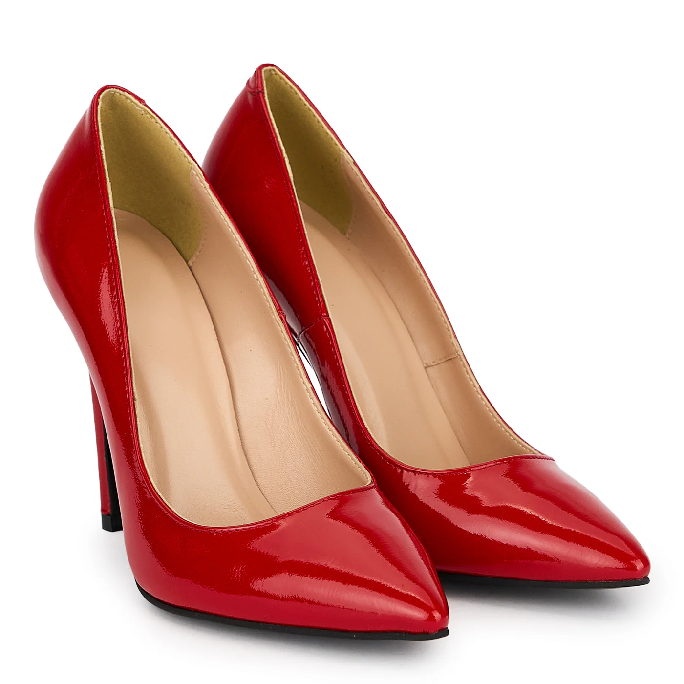 Pantofi dama din piele naturala rosie cu toc subtire 10 cm 19192 - Image 4