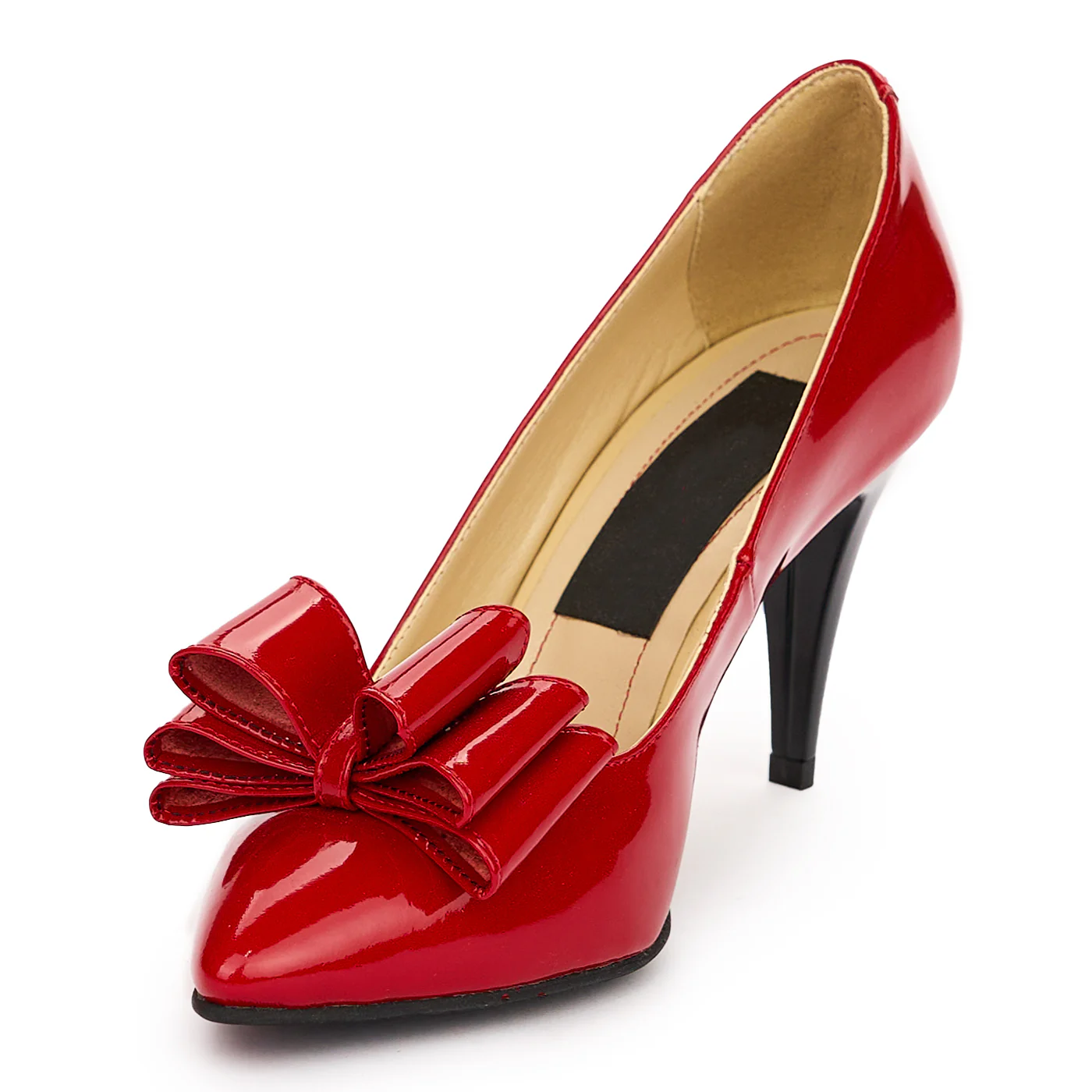 Pantofi dama din piele naturala rosie cu toc subtire 8.5 cm 13813 - Image 3