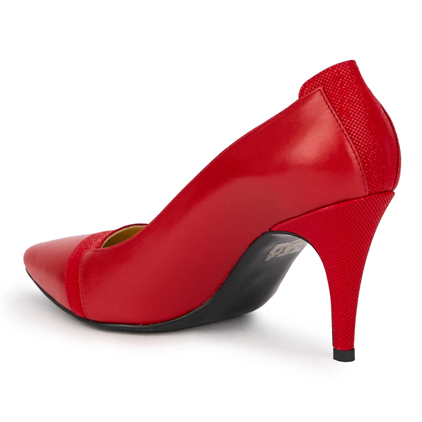 Pantofi dama din piele naturala rosie cu toc subtire 9 cm 15550 - Image 2