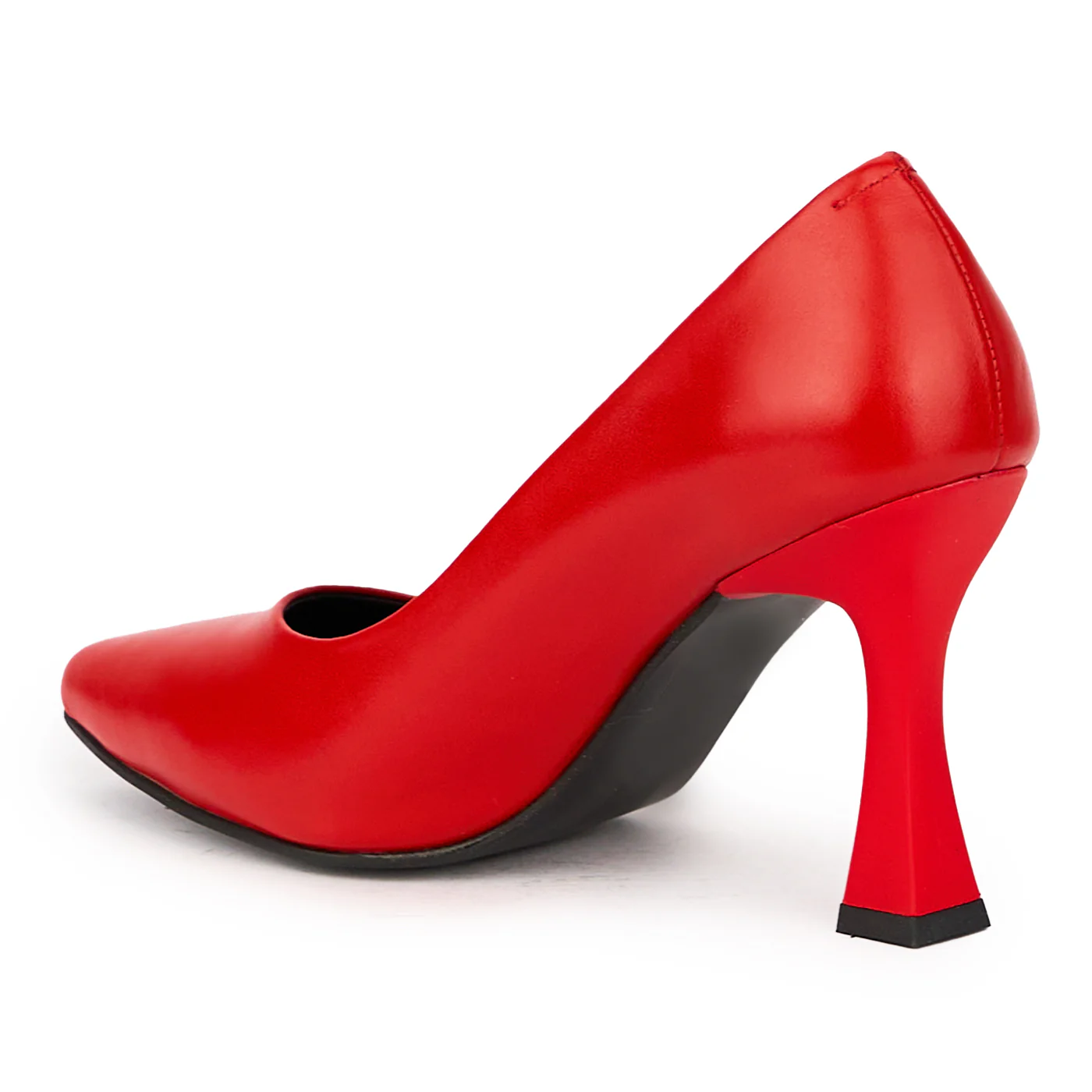 Pantofi dama din piele naturala rosie cu toc subtire 9 cm 15916 - Image 2