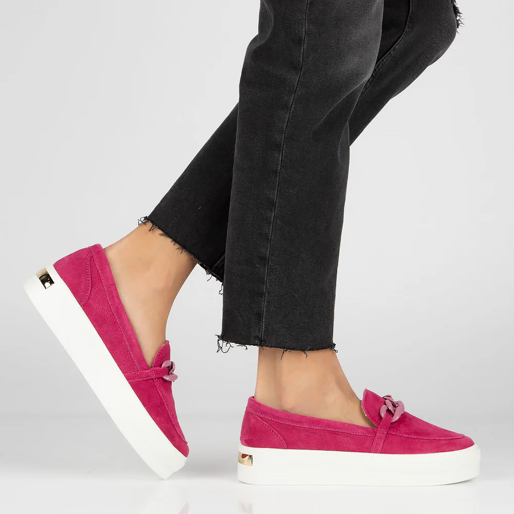 Pantofi dama din piele naturala roz 13027 - Image 6