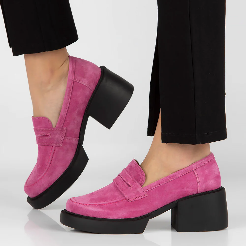 Pantofi dama din piele naturala roz 13480 - Image 6