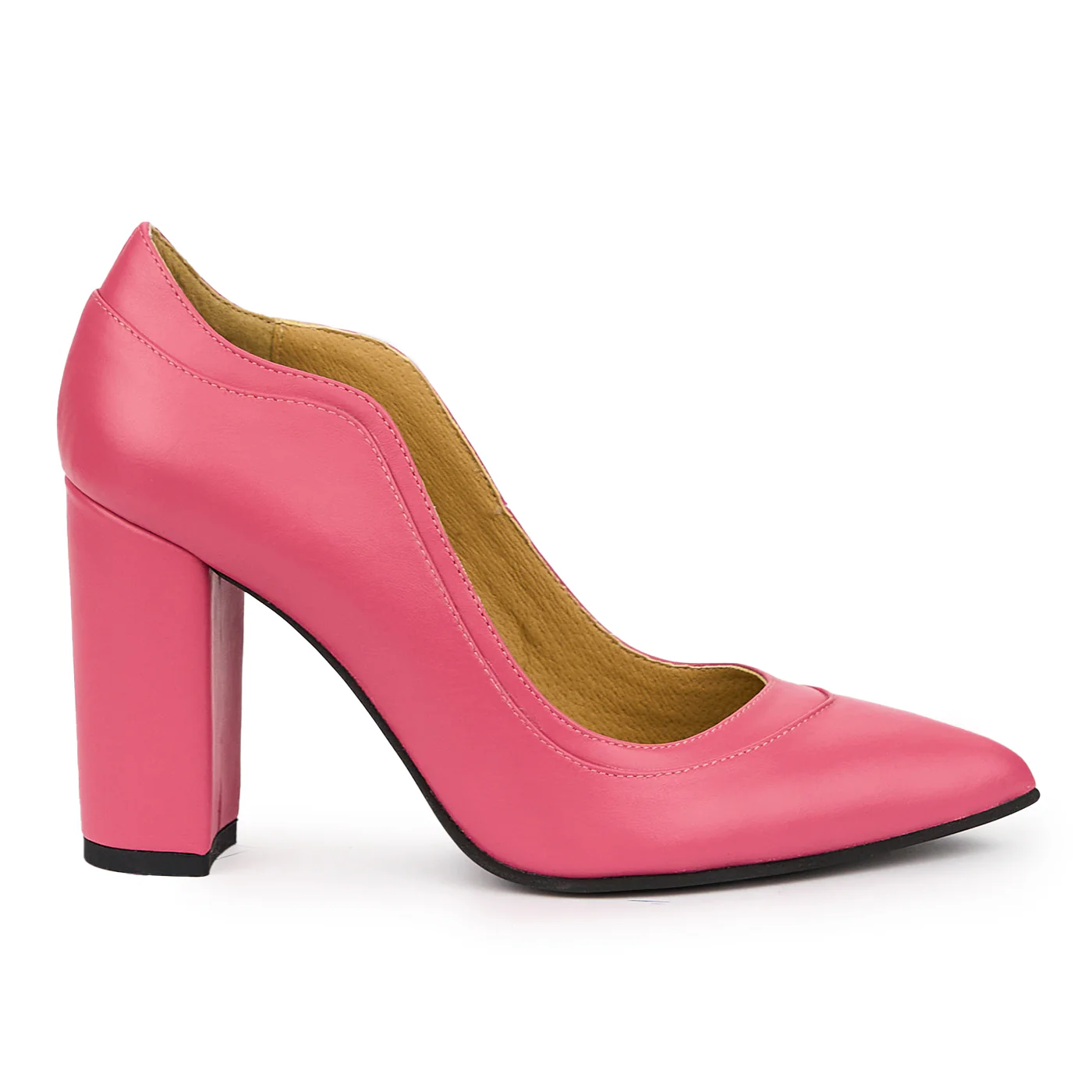Pantofi dama din piele naturala roz 14015