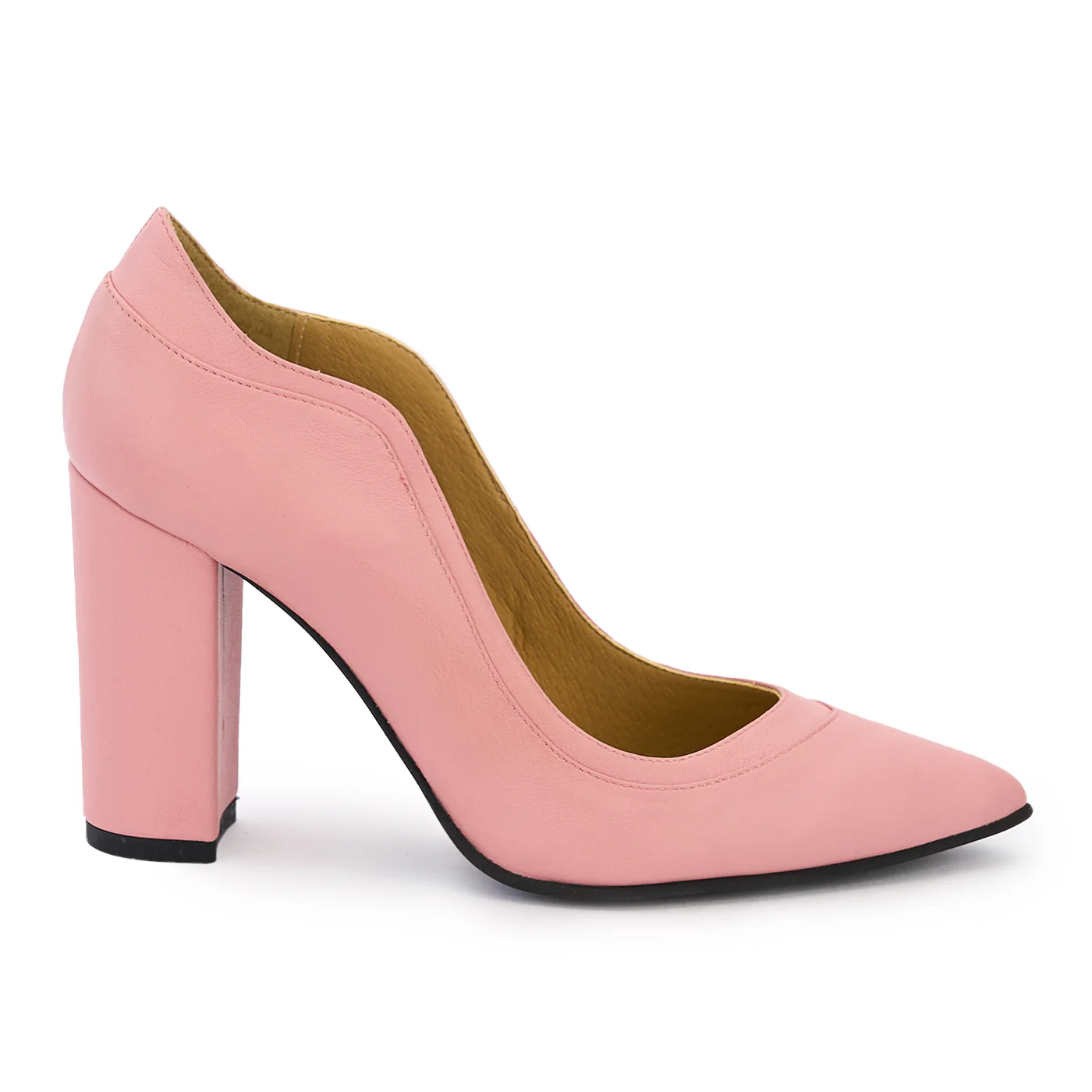 Pantofi dama din piele naturala roz 14016