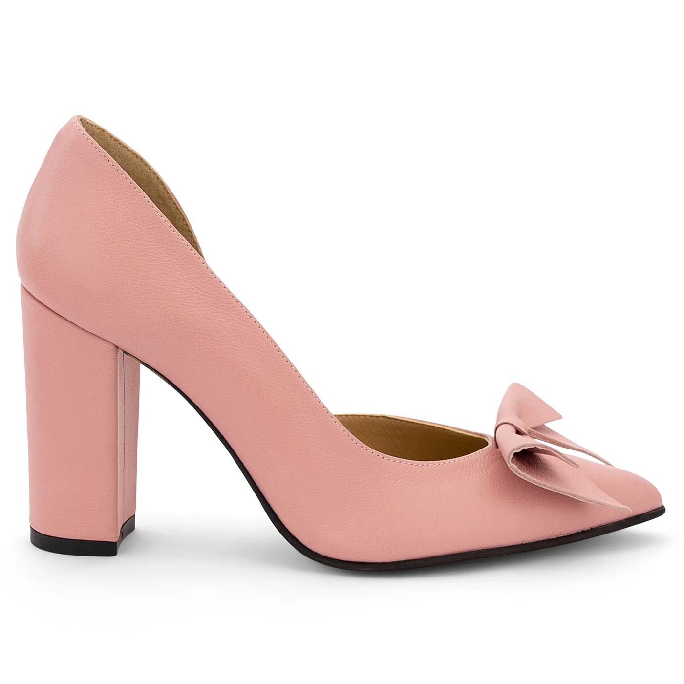 Pantofi dama din piele naturala roz 14112