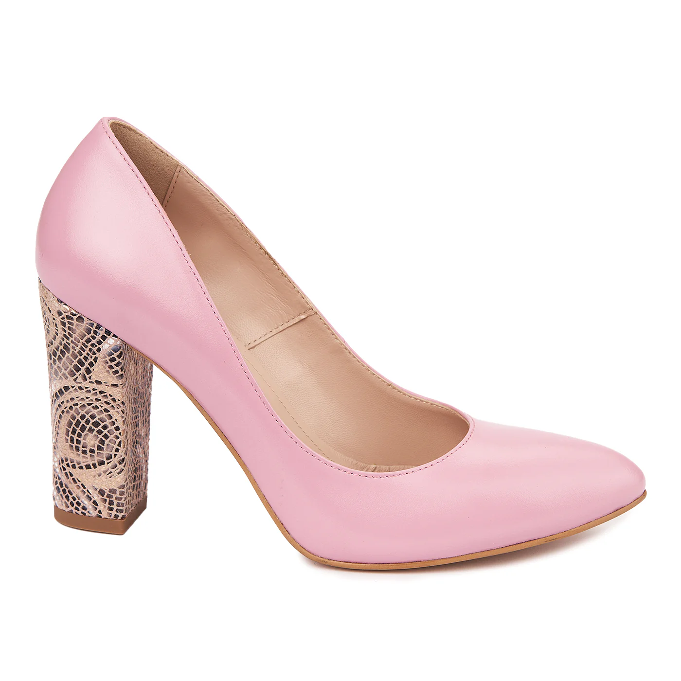 Pantofi dama din piele naturala lila-roz 4560