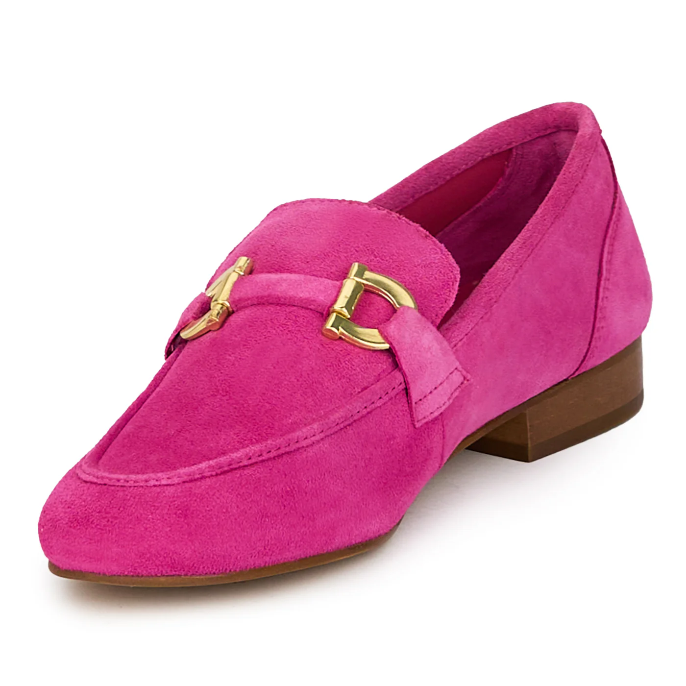 Pantofi dama din piele naturala roz cu accesoriu metalic 18030 - Image 3
