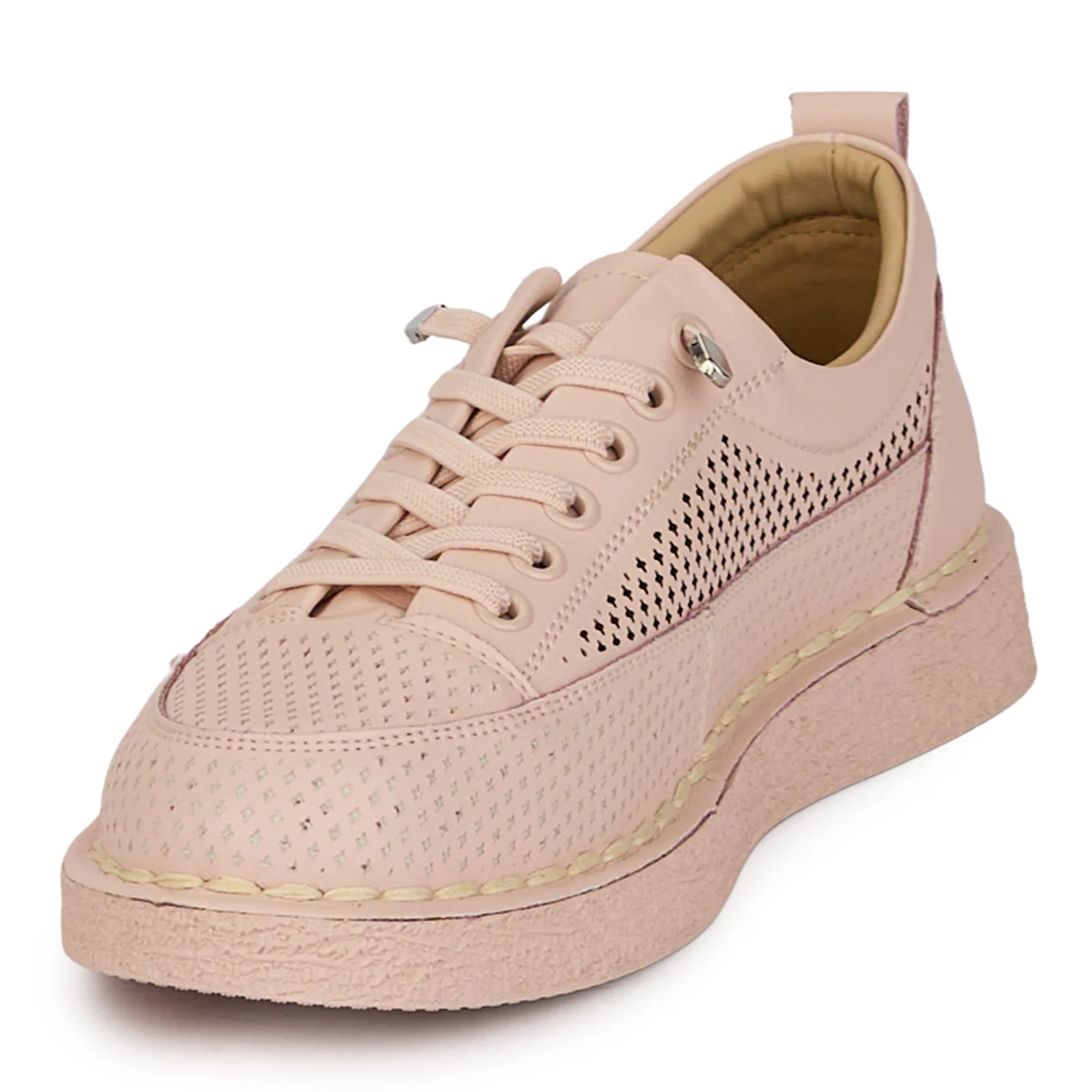 Pantofi dama din piele naturala roz cu talpa joasa 18339 - Image 3