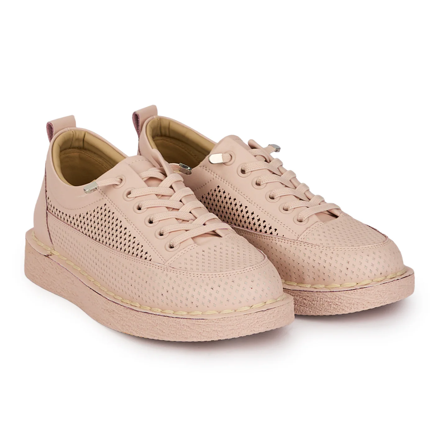 Pantofi dama din piele naturala roz cu talpa joasa 18339 - Image 4