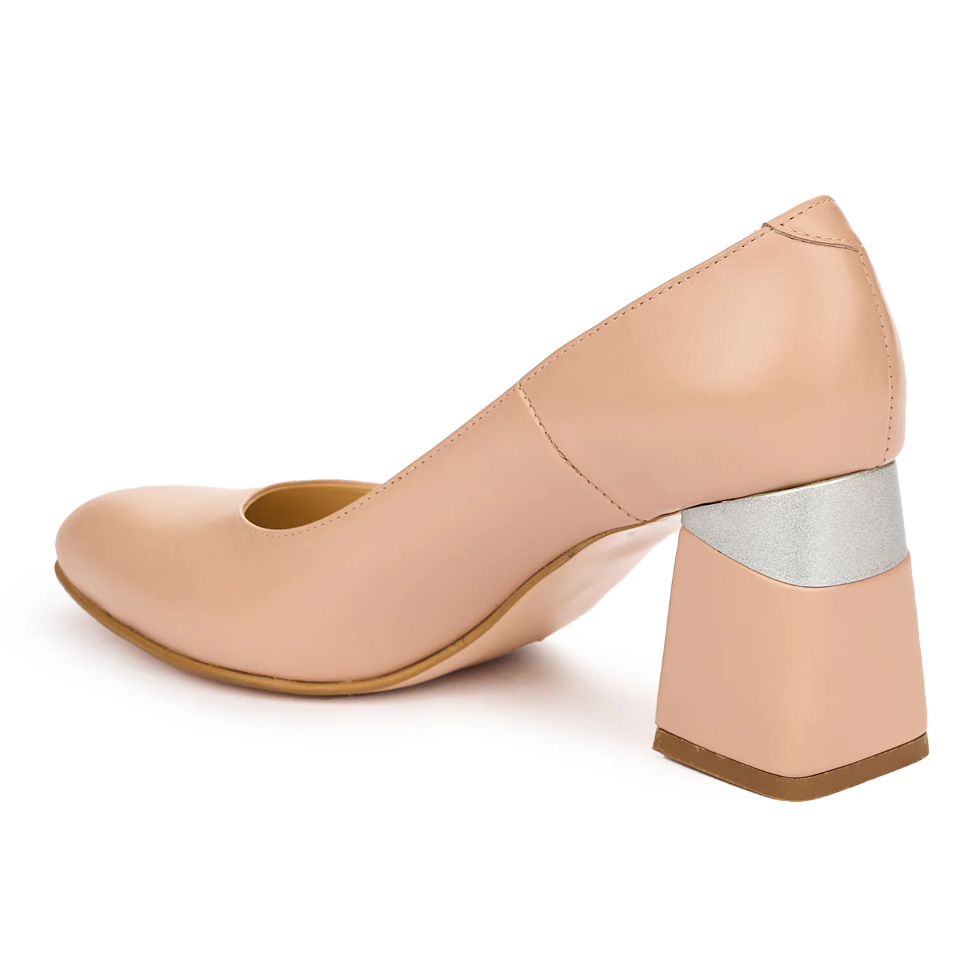 Pantofi dama din piele naturala roz cu toc 8 cm 12991 - Image 2