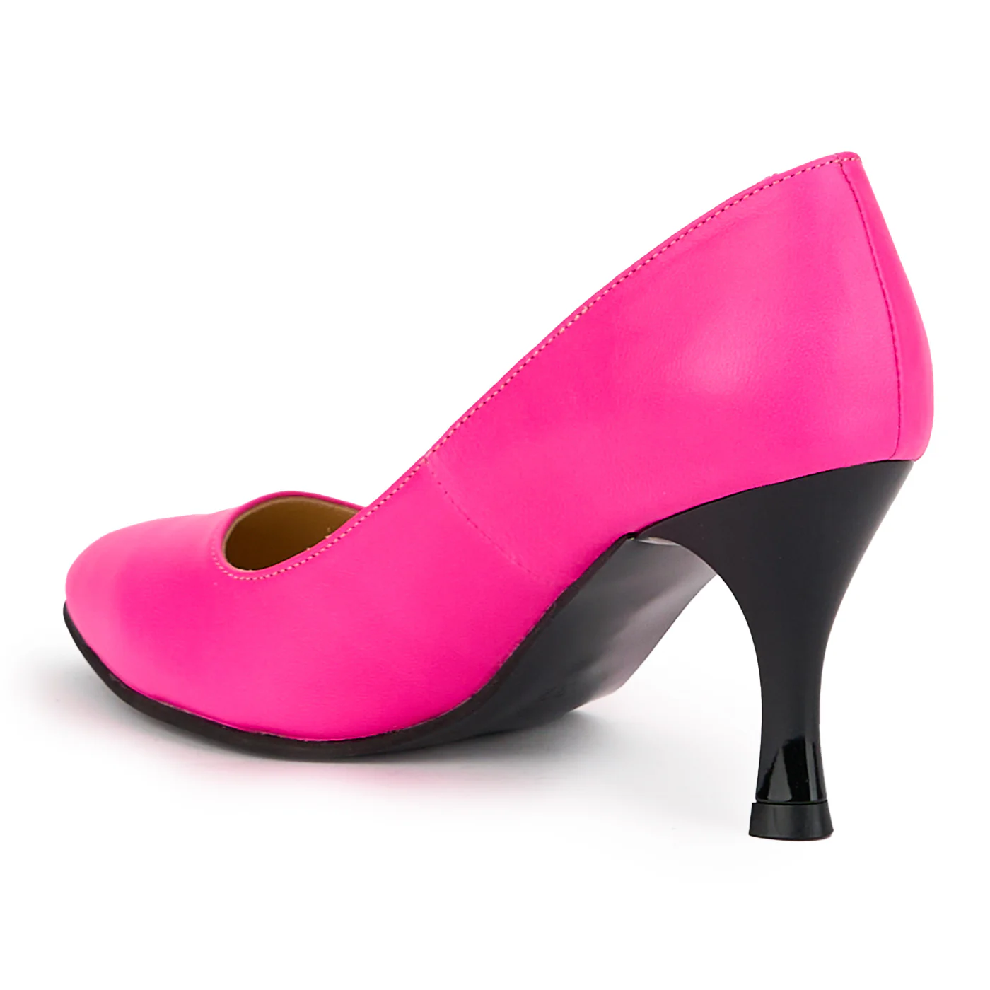 Pantofi dama din piele naturala roz-fucsia cu toc subtire 8 cm 15228 - Image 2